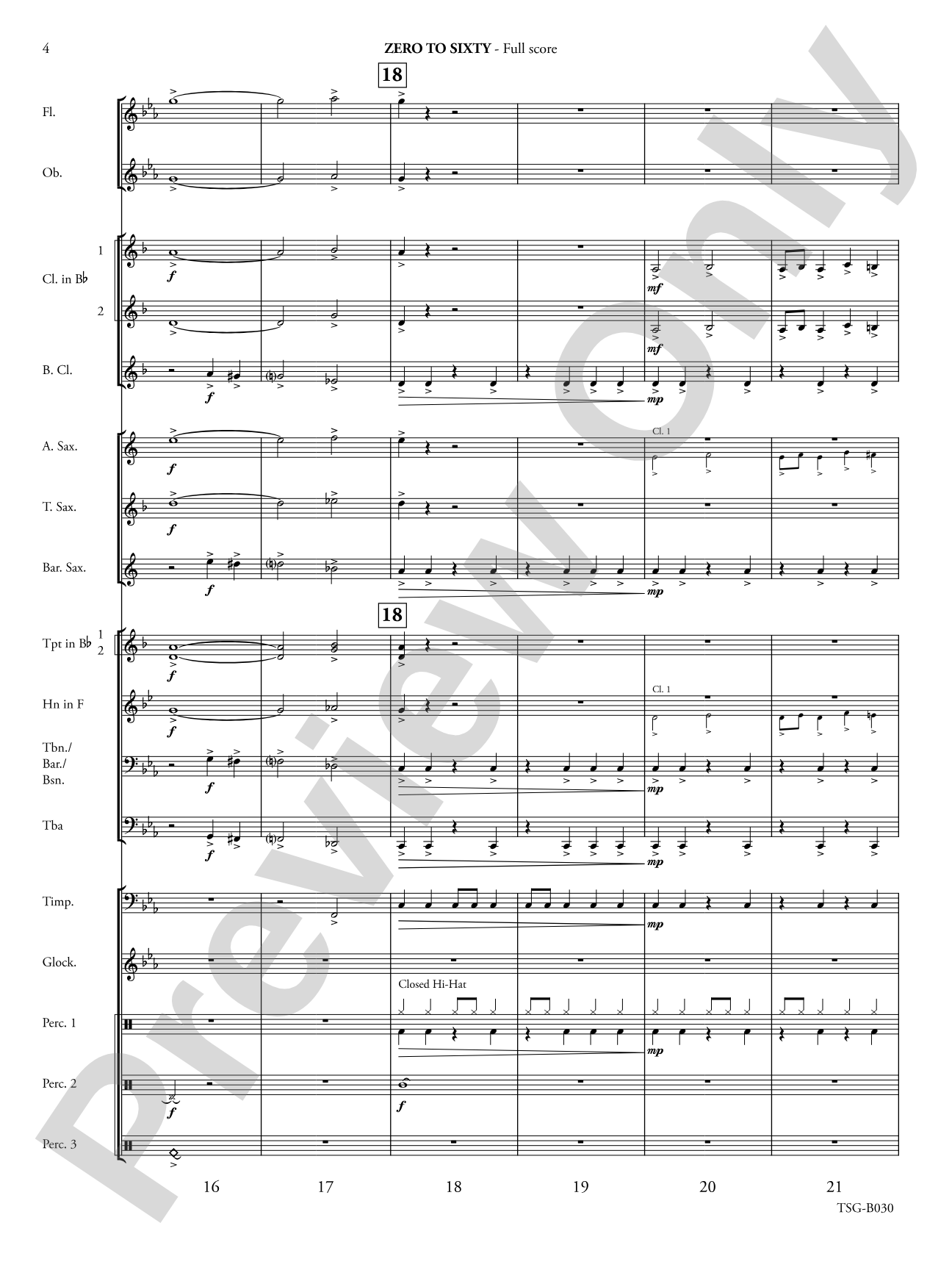 Zero to Sixty: Concert Band Conductor Score & Parts