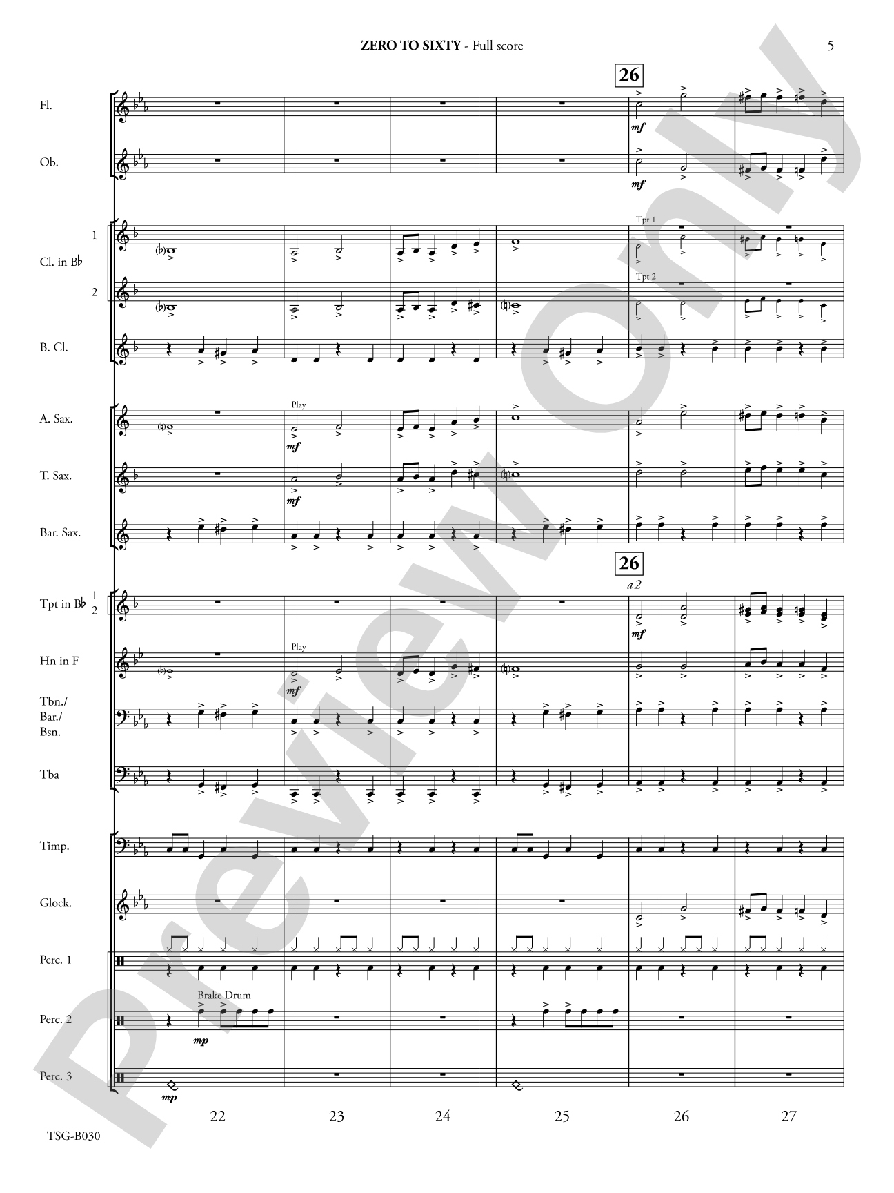 Zero to Sixty: Concert Band Conductor Score & Parts