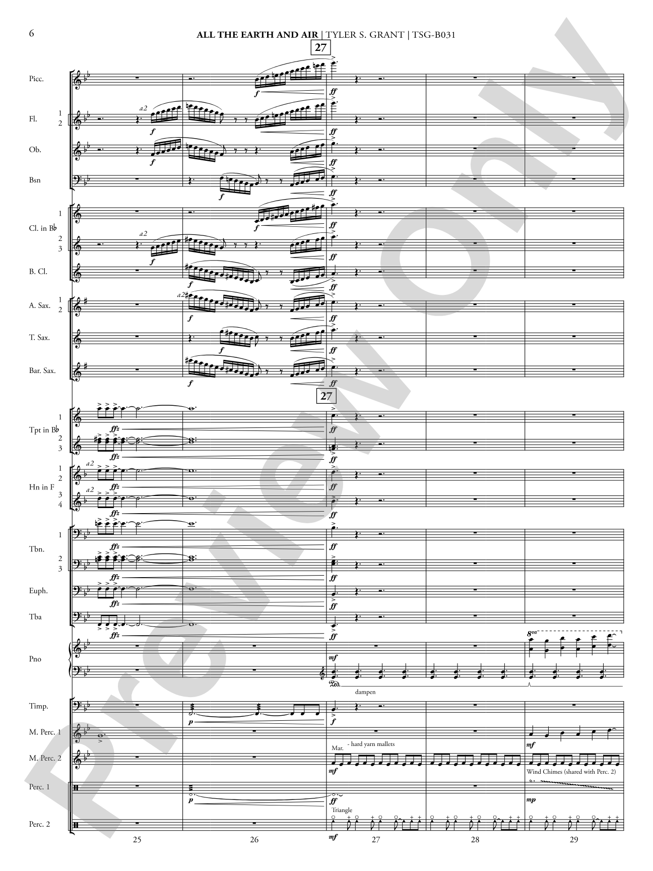 All the Earth and Air: Concert Band Conductor Score & Parts
