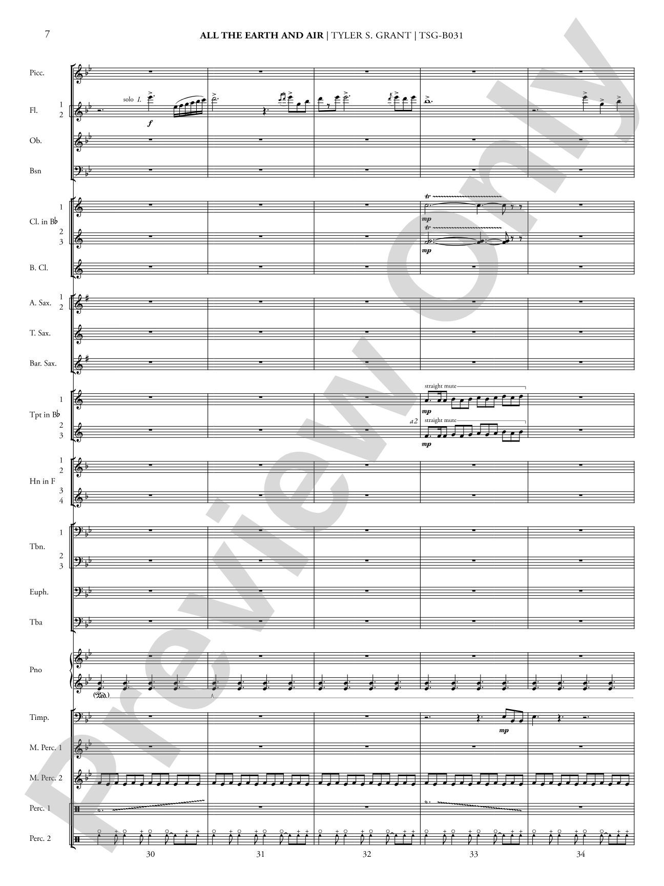 All the Earth and Air: Concert Band Conductor Score & Parts