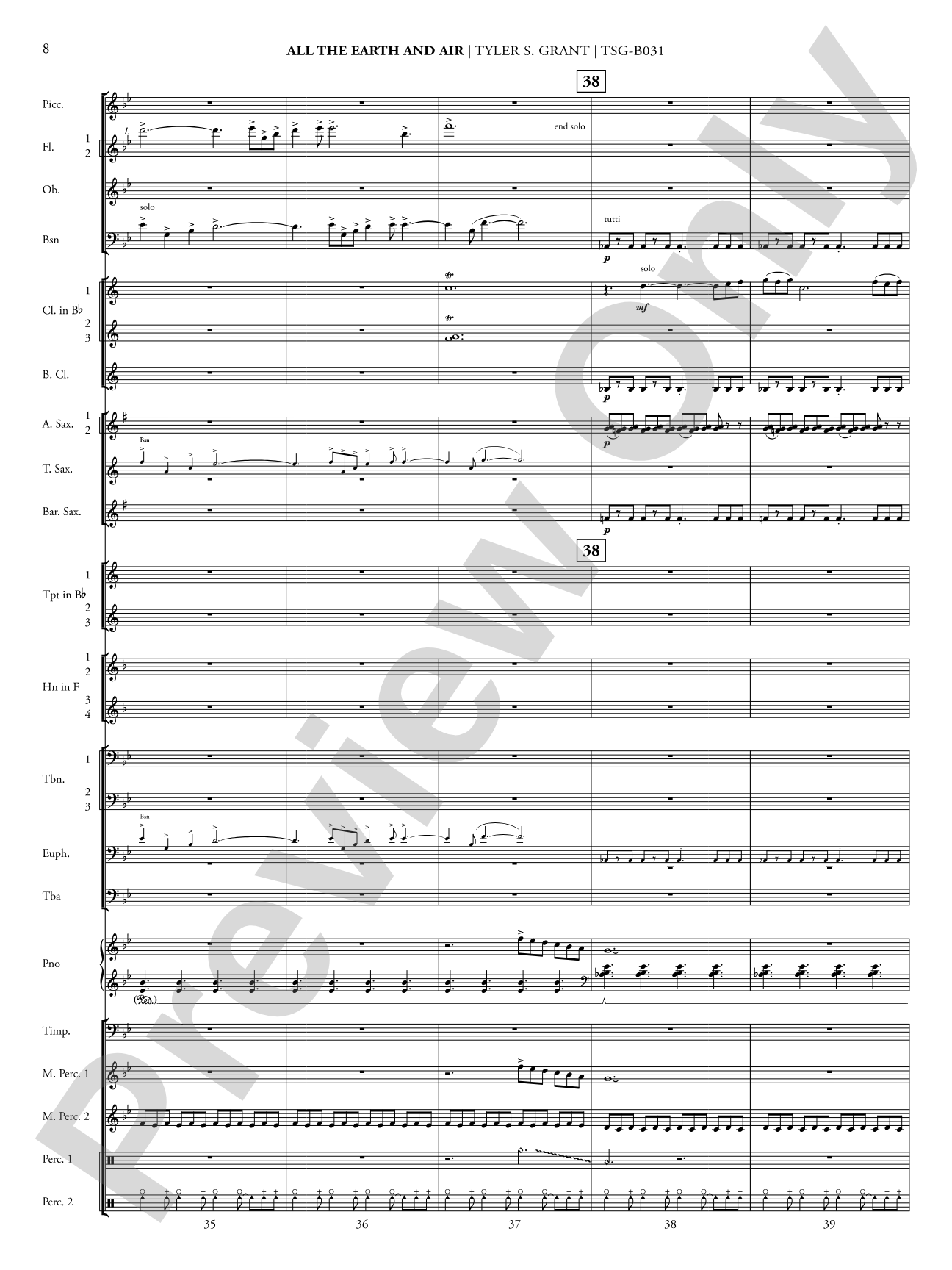 All the Earth and Air: Concert Band Conductor Score & Parts