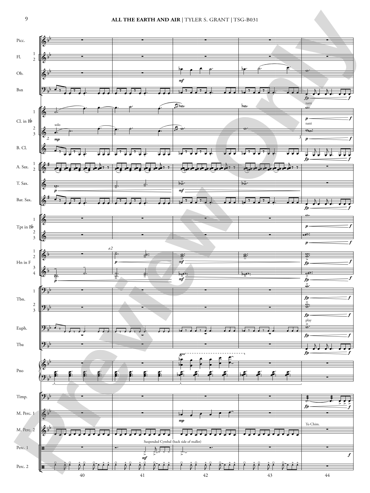 All the Earth and Air: Concert Band Conductor Score & Parts