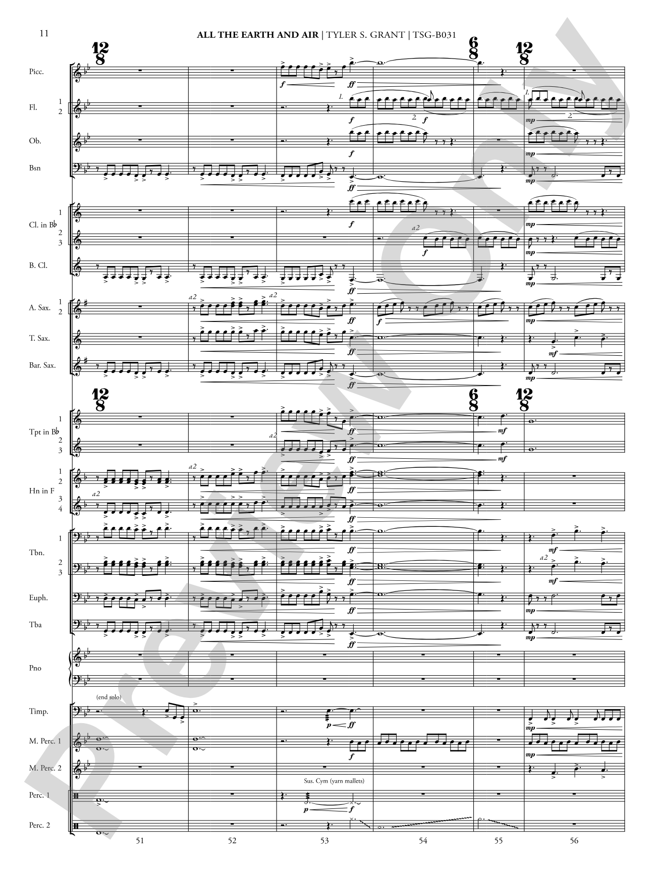 All the Earth and Air: Concert Band Conductor Score & Parts