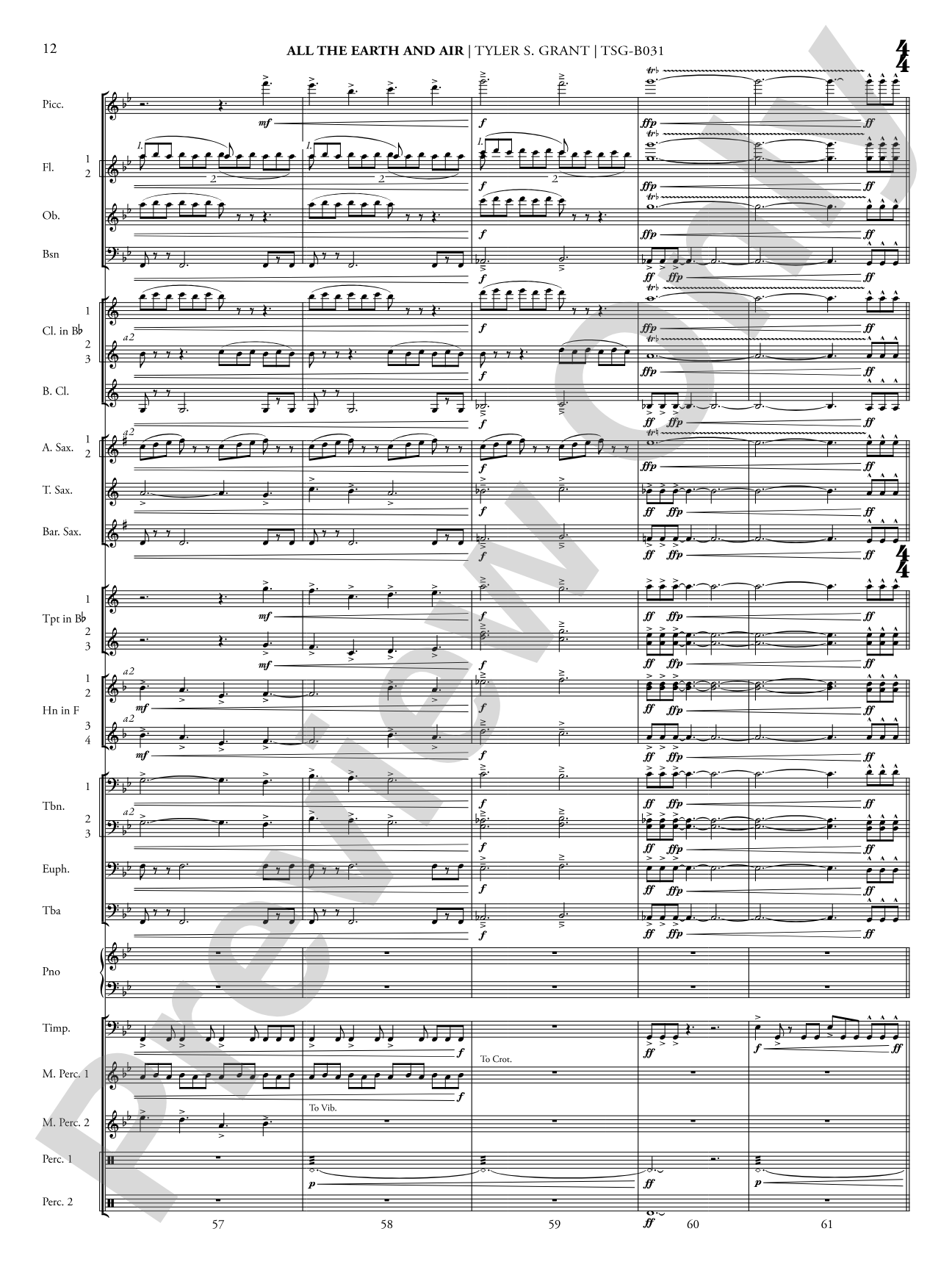 All the Earth and Air: Concert Band Conductor Score & Parts