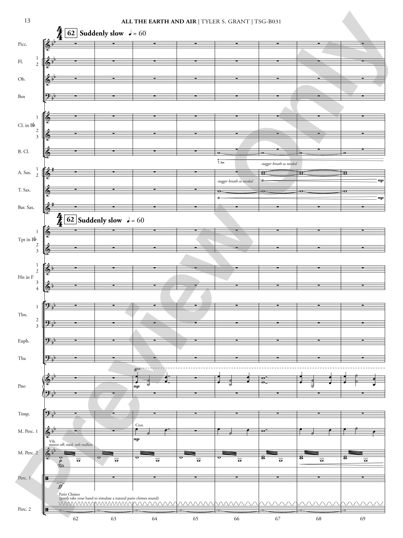 All the Earth and Air: Concert Band Conductor Score & Parts