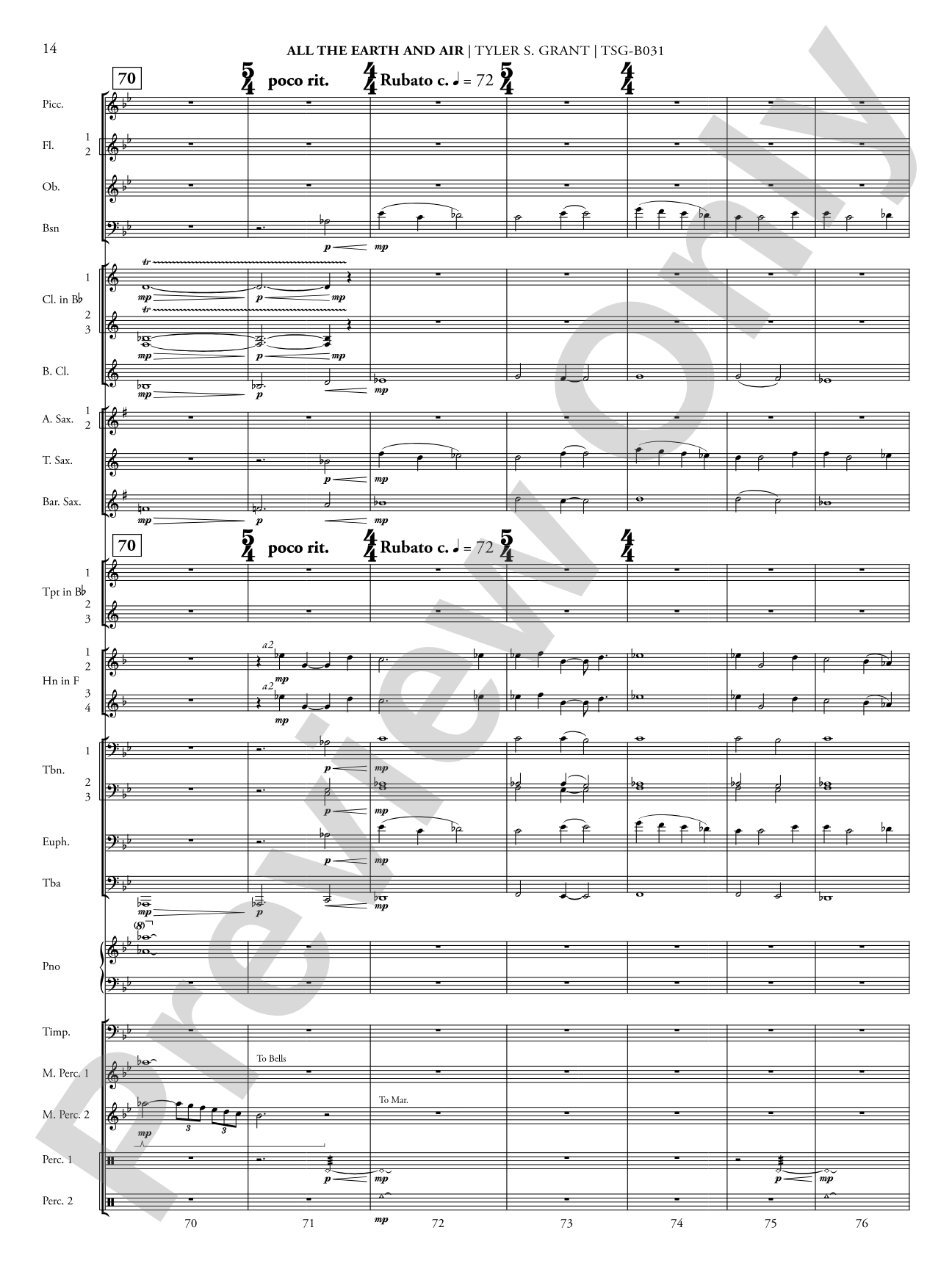All the Earth and Air: Concert Band Conductor Score & Parts