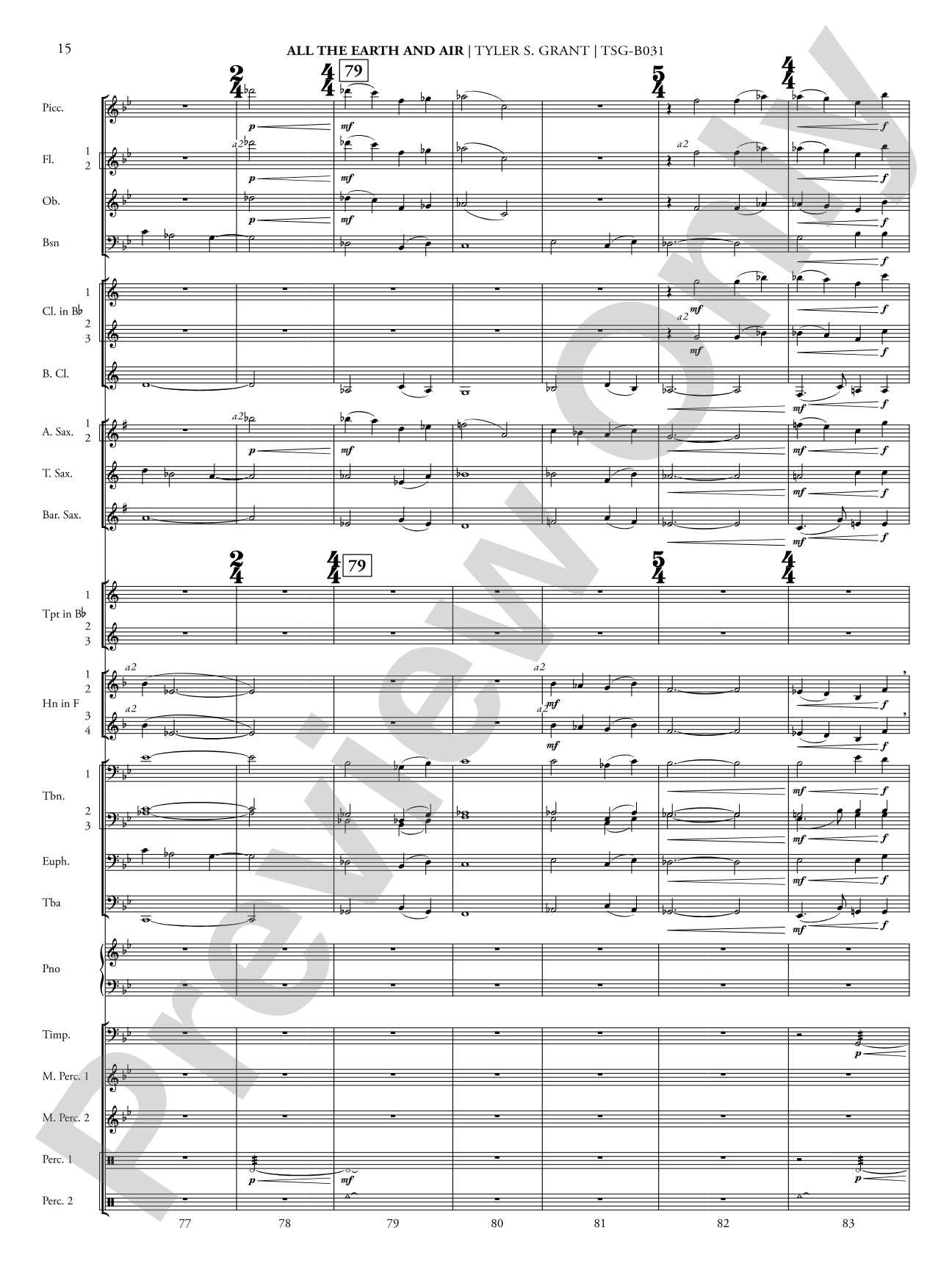 All the Earth and Air: Concert Band Conductor Score & Parts