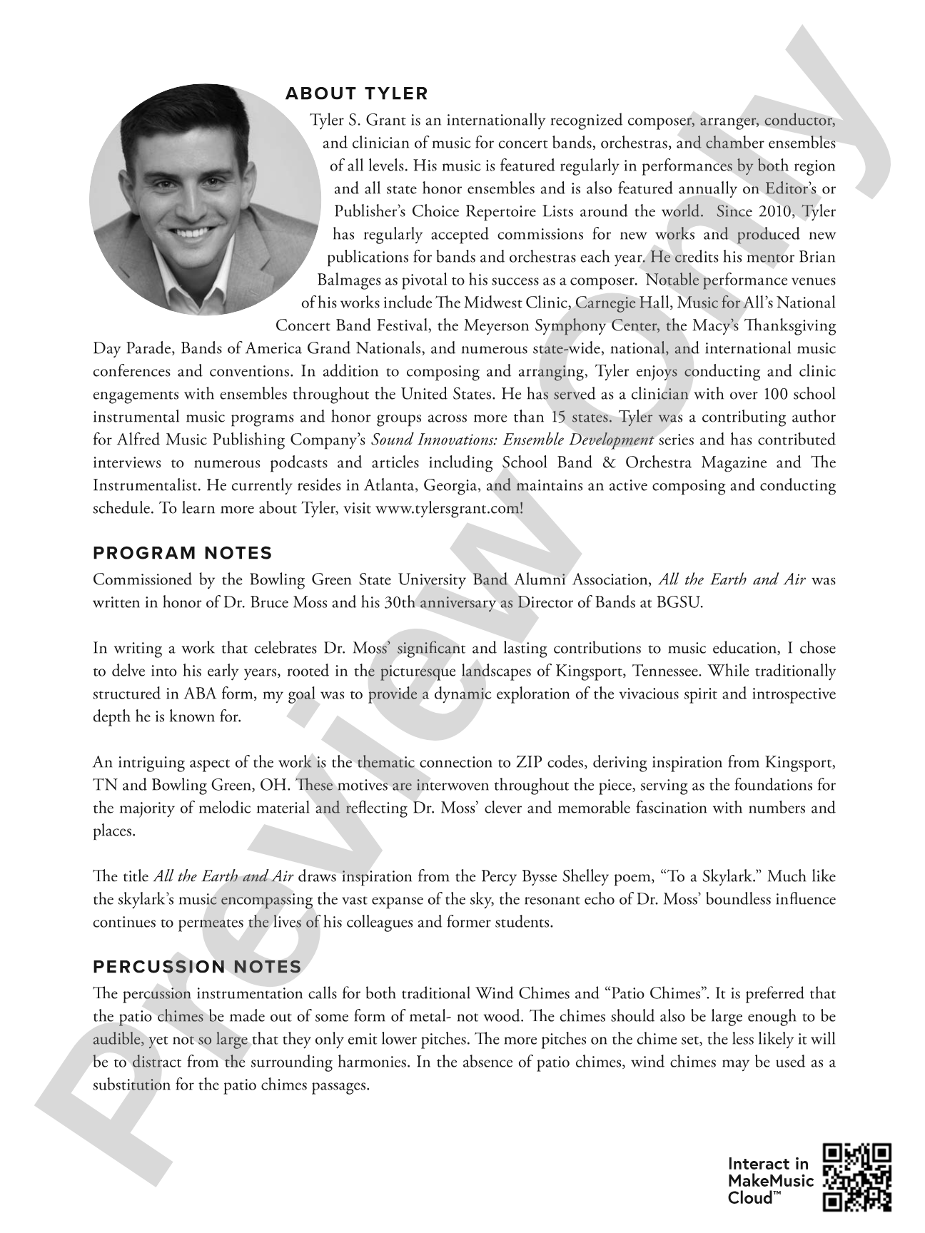 All the Earth and Air: Concert Band Conductor Score & Parts