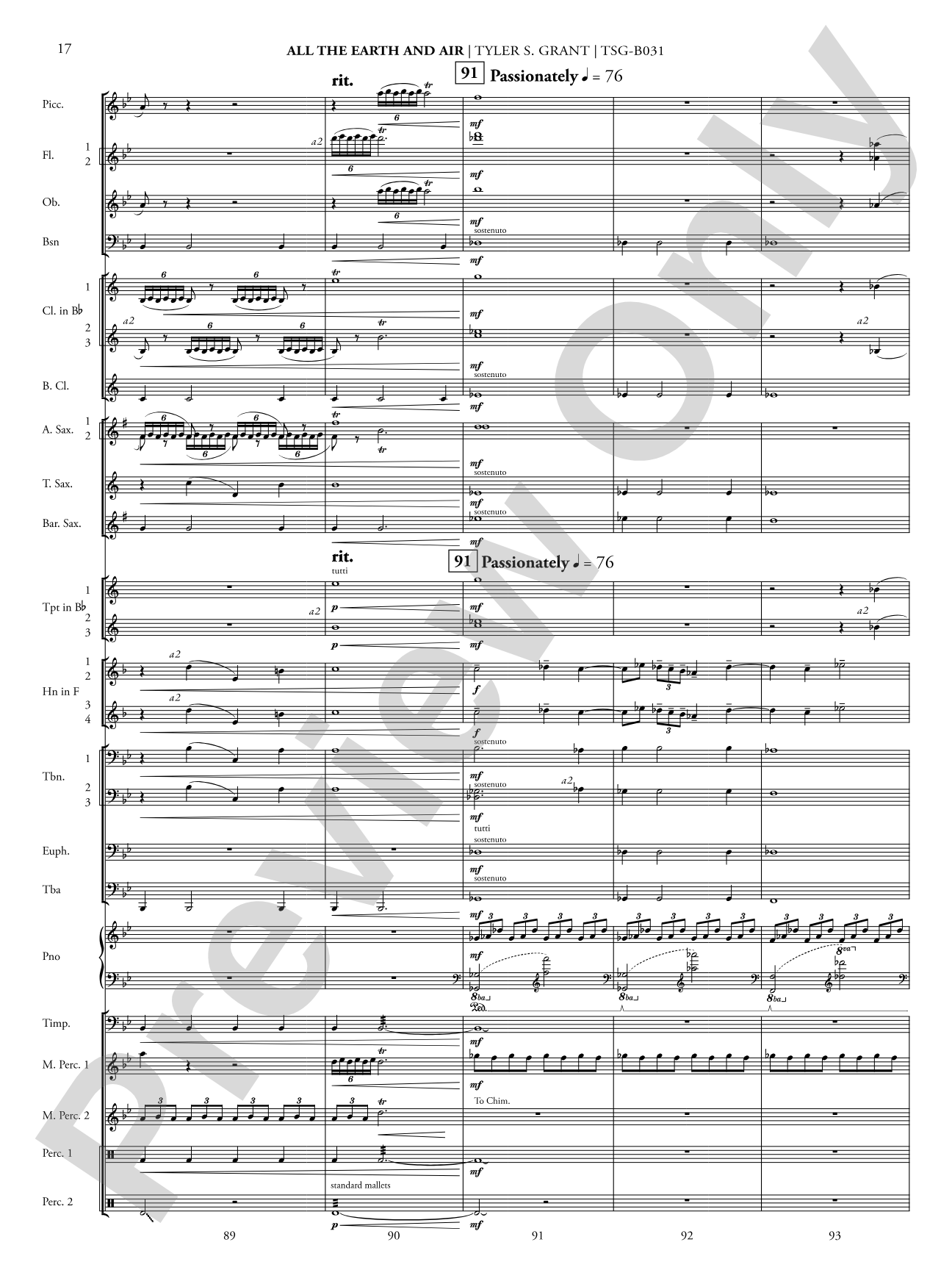 All the Earth and Air: Concert Band Conductor Score & Parts
