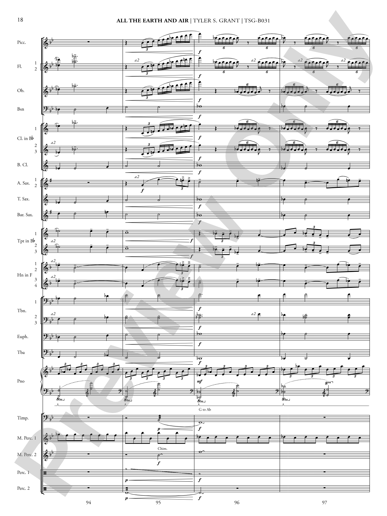 All the Earth and Air: Concert Band Conductor Score & Parts