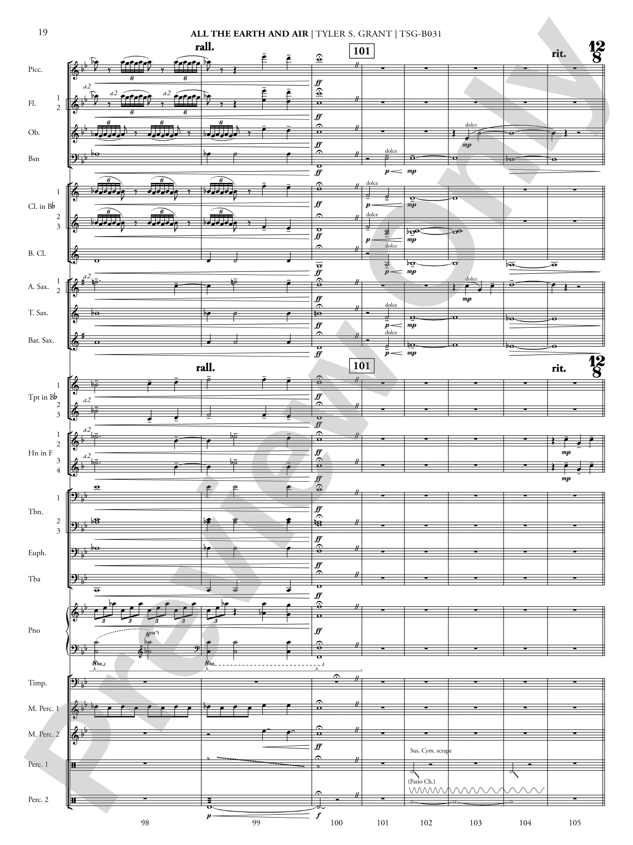 All the Earth and Air: Concert Band Conductor Score & Parts