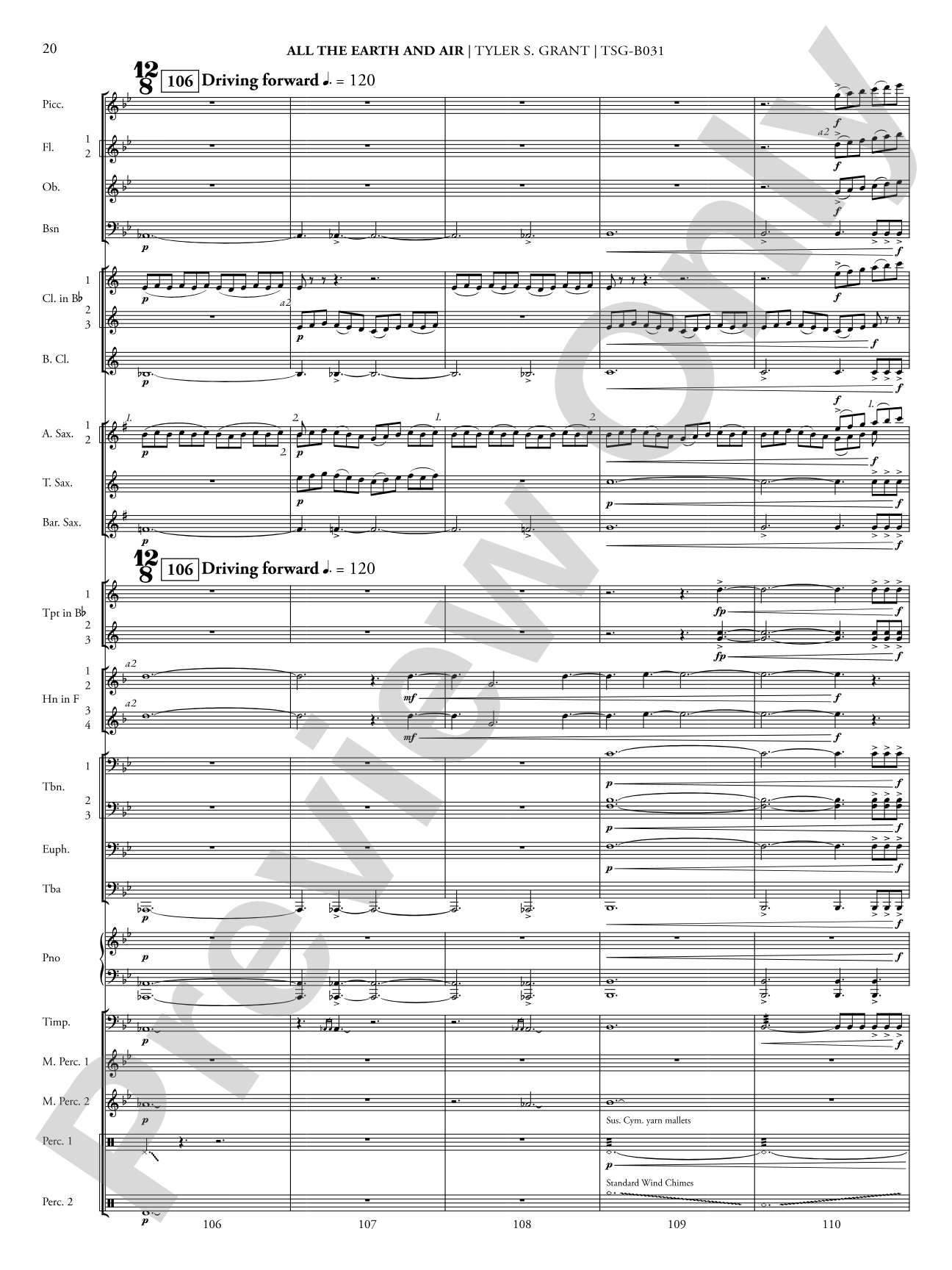 All the Earth and Air: Concert Band Conductor Score & Parts