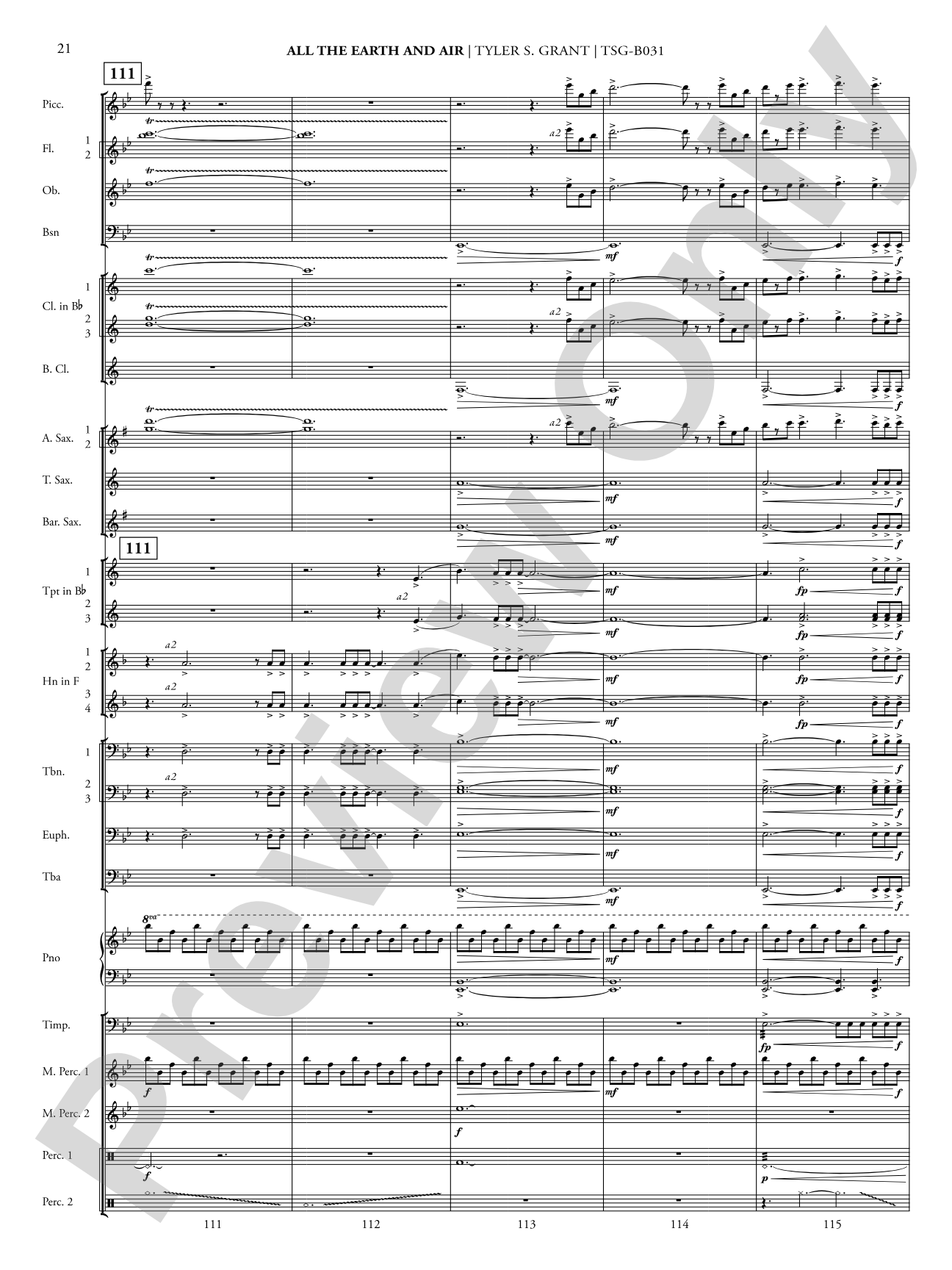 All the Earth and Air: Concert Band Conductor Score & Parts