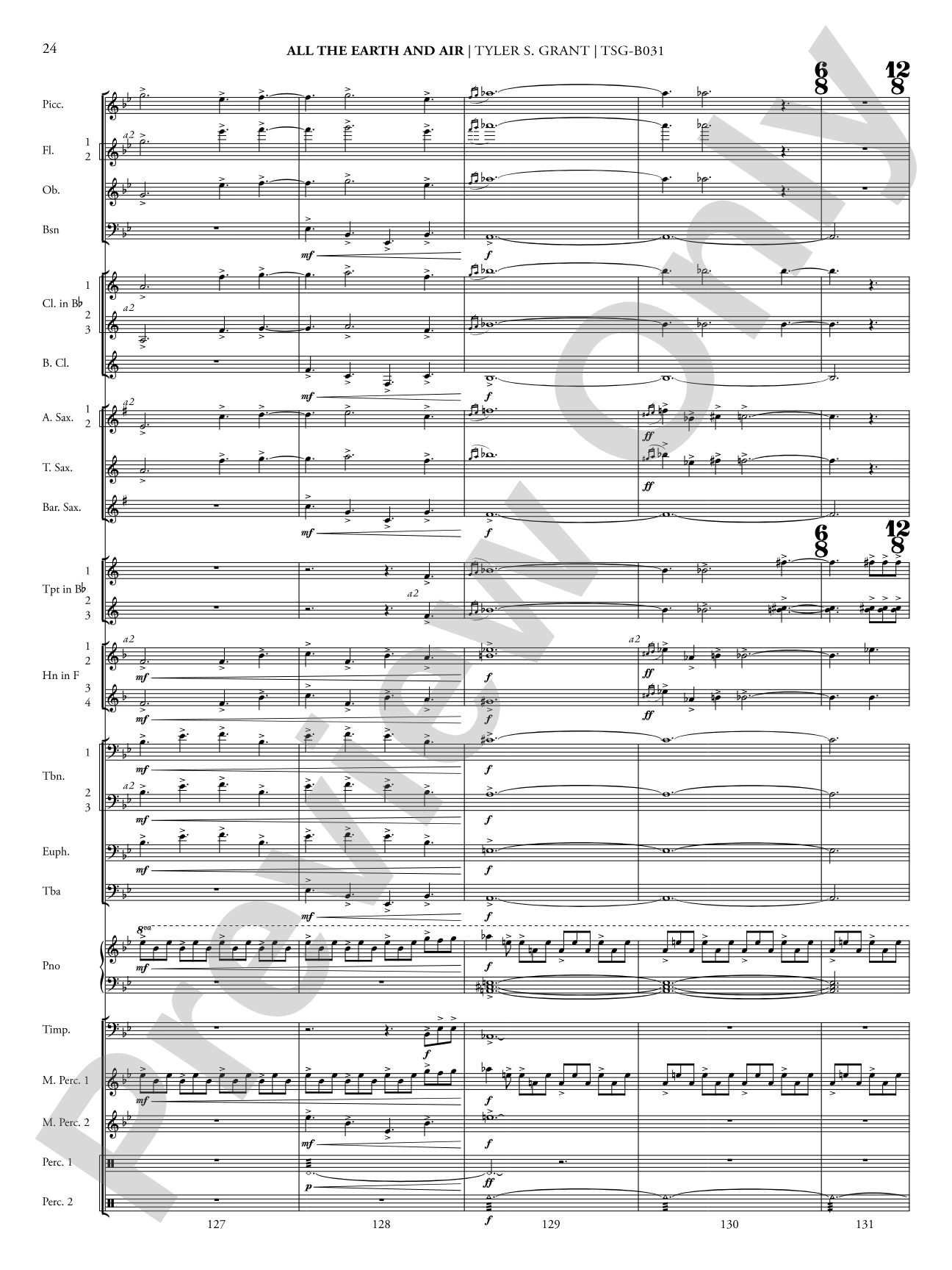 All the Earth and Air: Concert Band Conductor Score & Parts