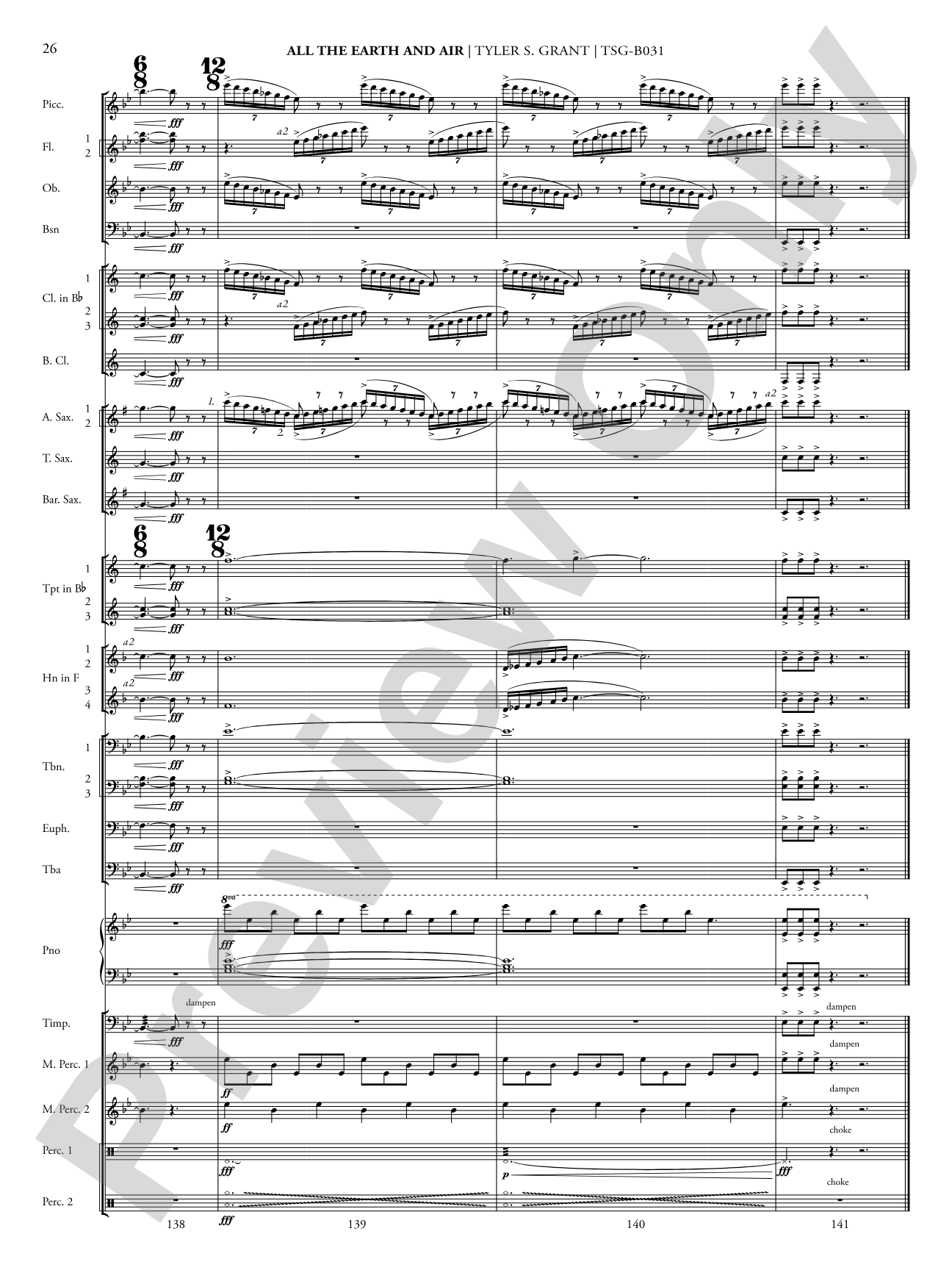 All the Earth and Air: Concert Band Conductor Score & Parts