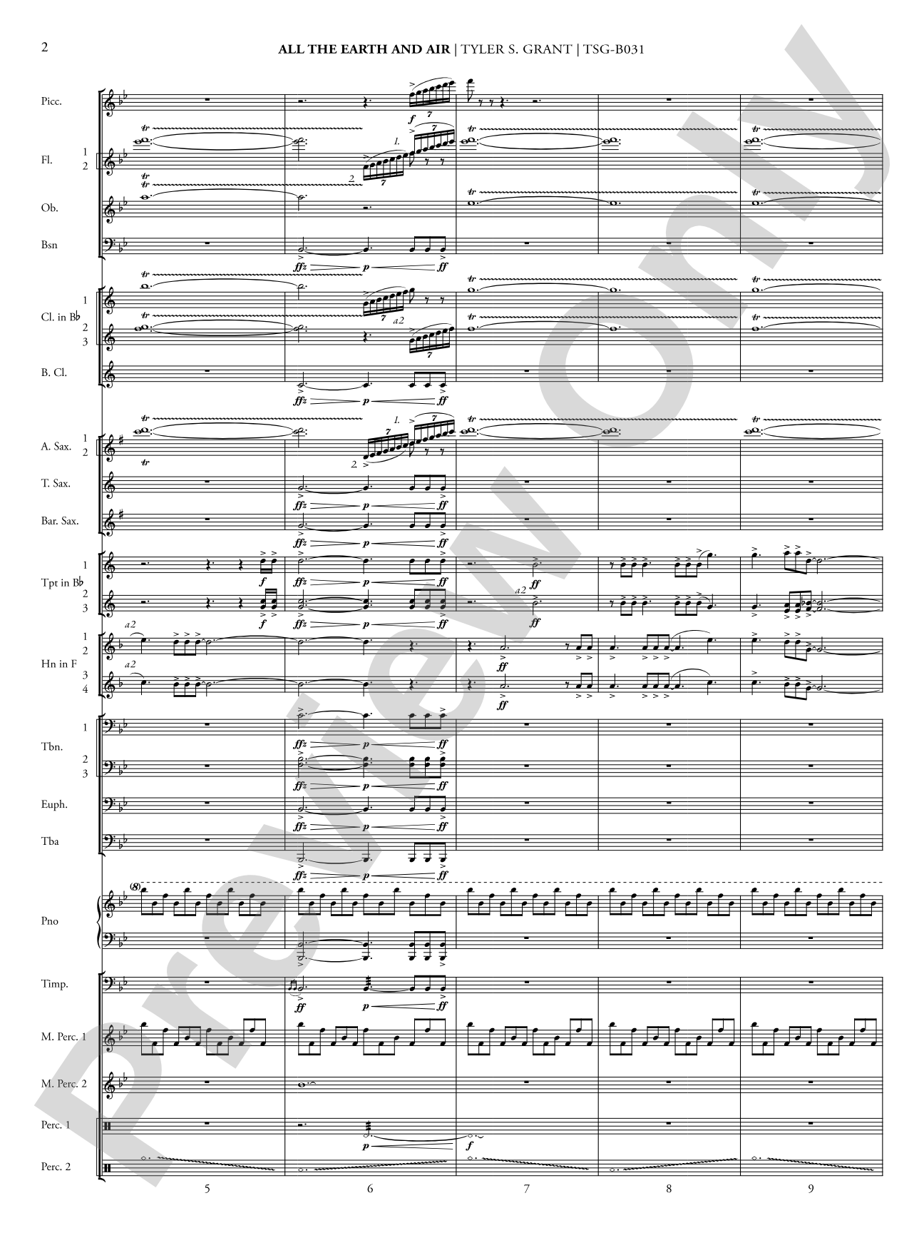 All the Earth and Air: Concert Band Conductor Score & Parts