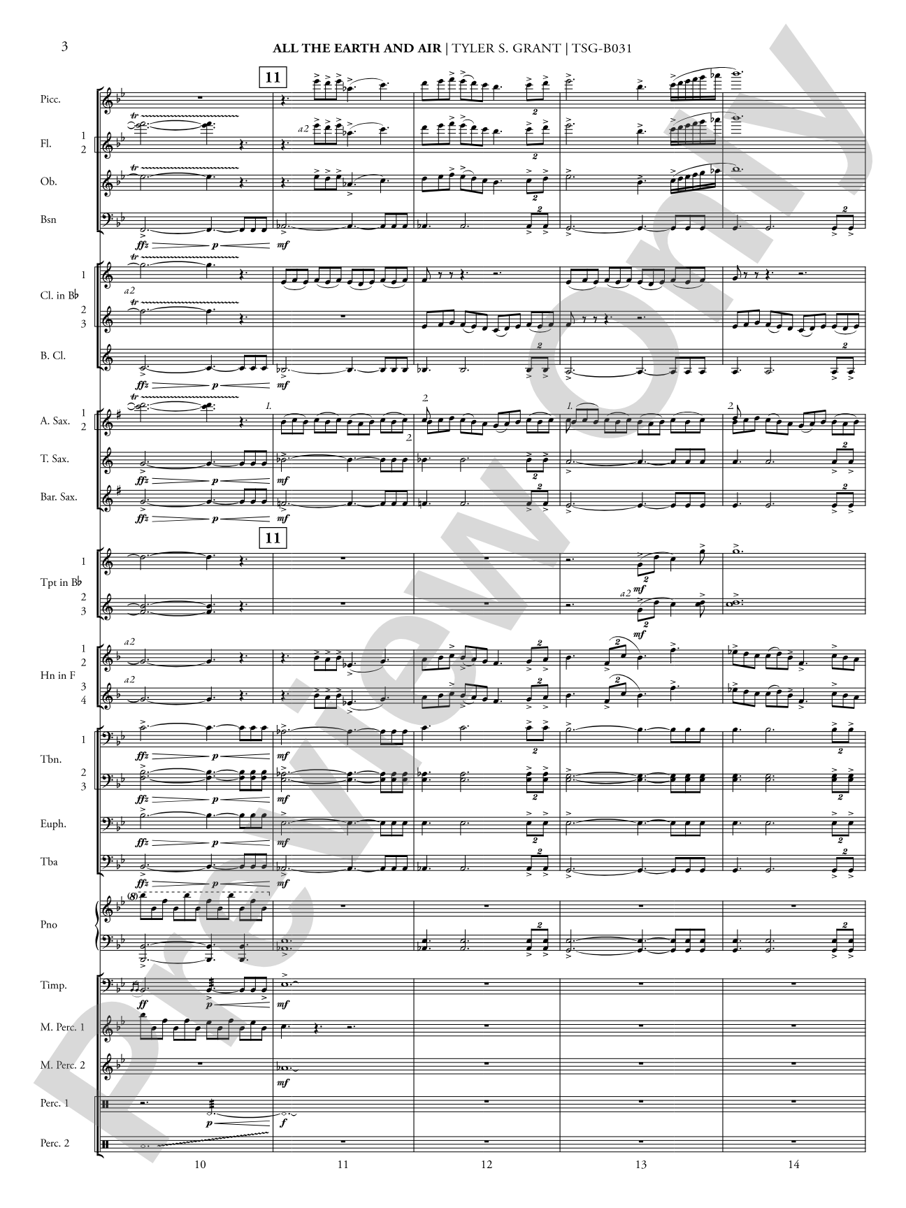 All the Earth and Air: Concert Band Conductor Score & Parts