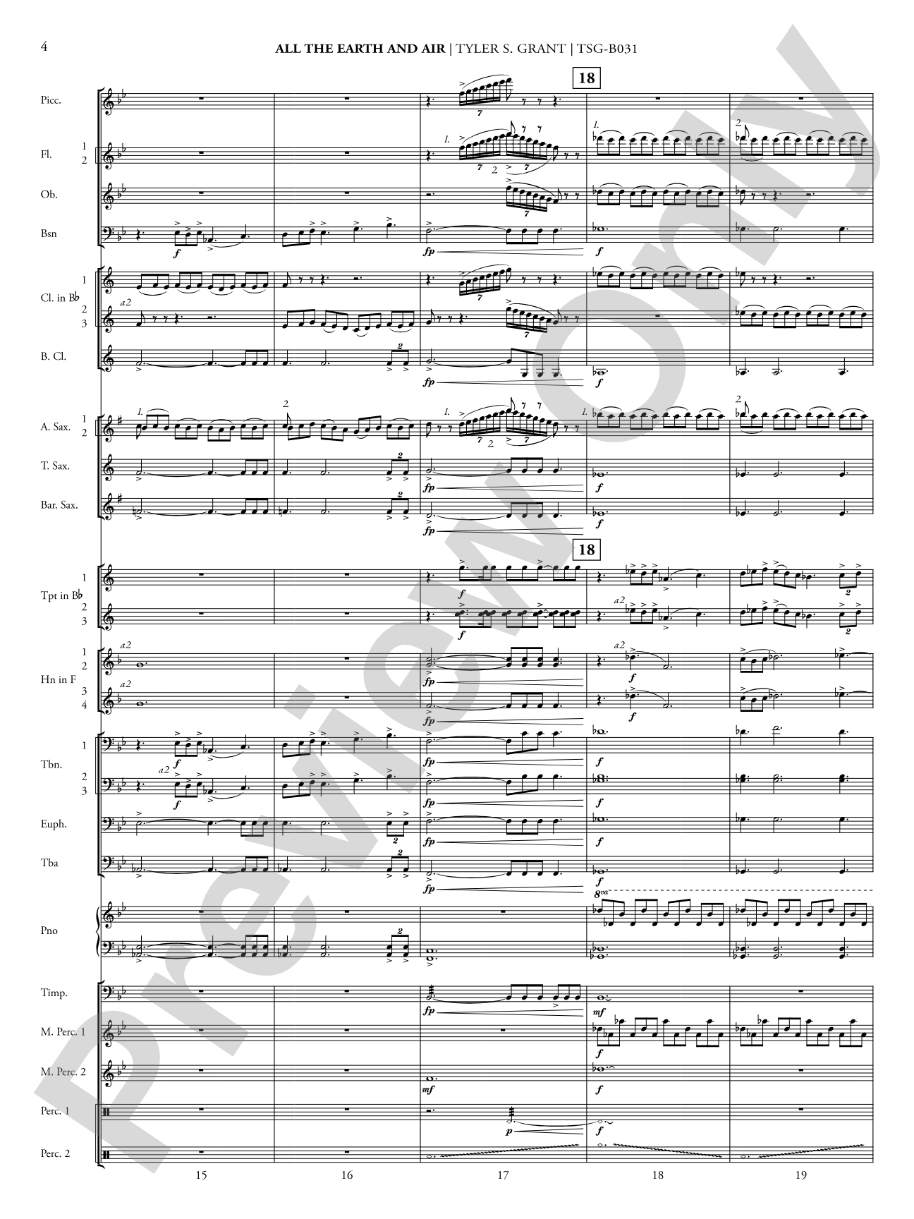 All the Earth and Air: Concert Band Conductor Score & Parts