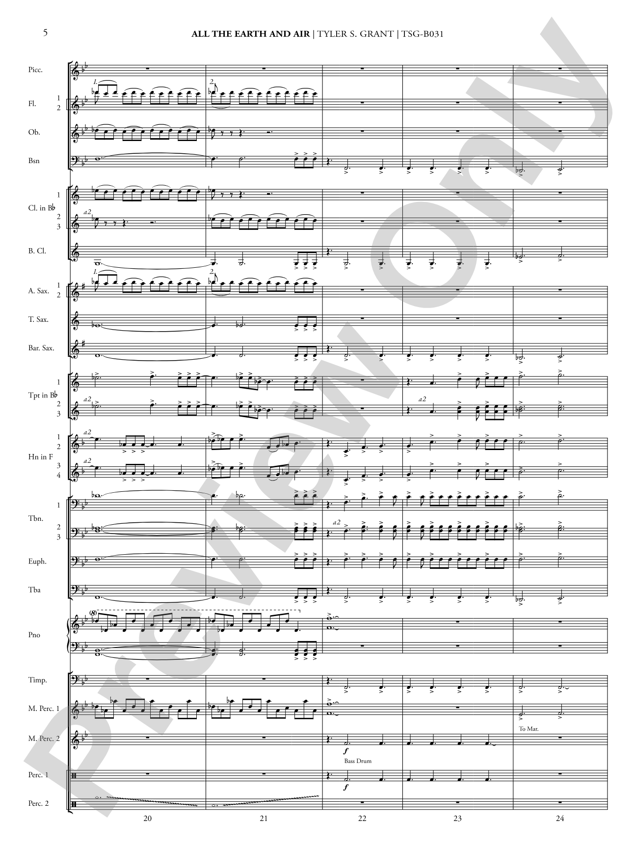 All the Earth and Air: Concert Band Conductor Score & Parts