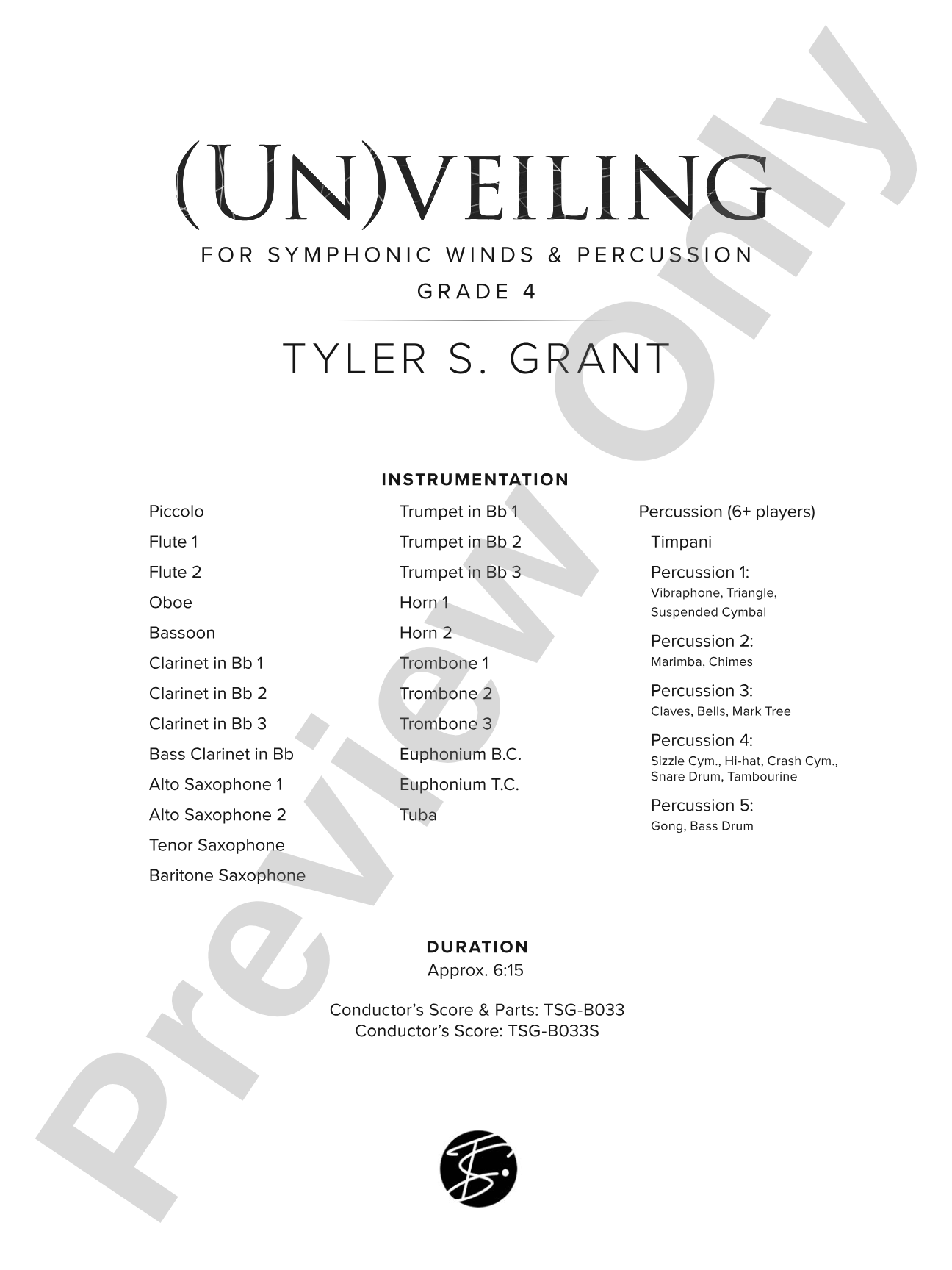 (Un)veiling: Concert Band Conductor Score & Parts