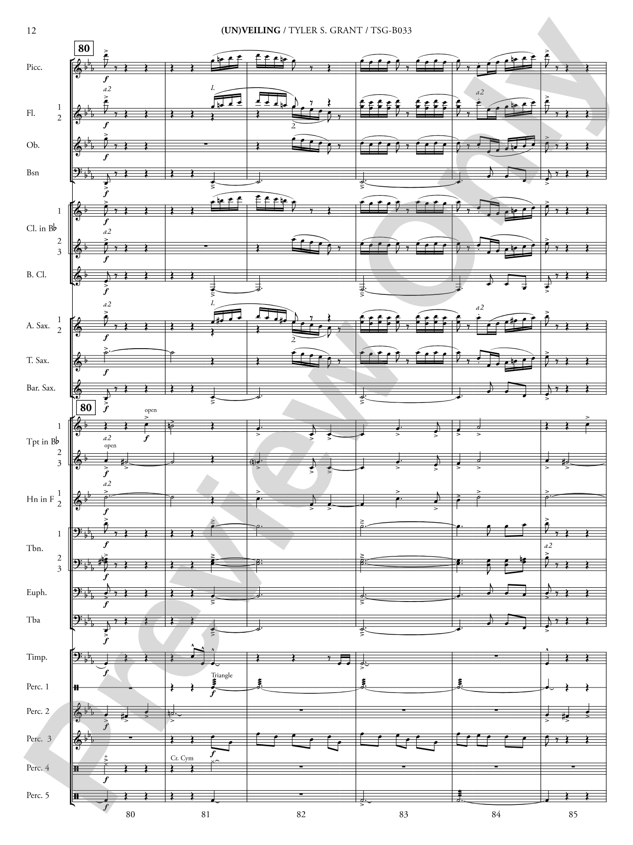 (Un)veiling: Concert Band Conductor Score & Parts