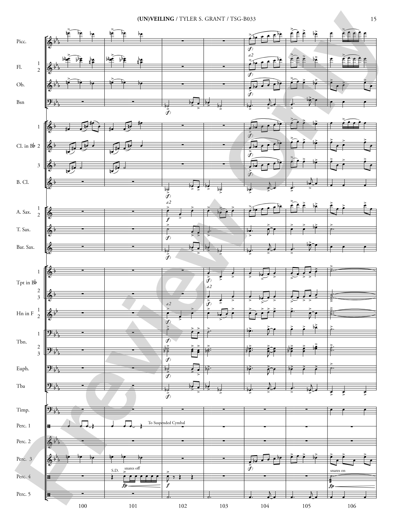 (Un)veiling: Concert Band Conductor Score & Parts