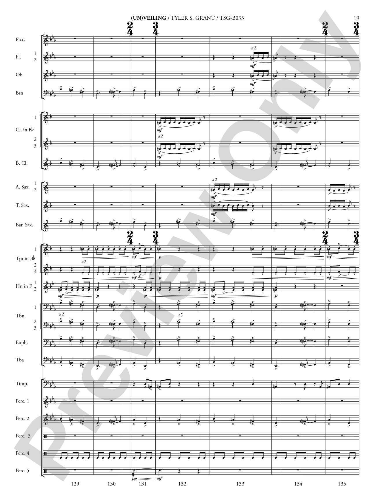 (Un)veiling: Concert Band Conductor Score & Parts