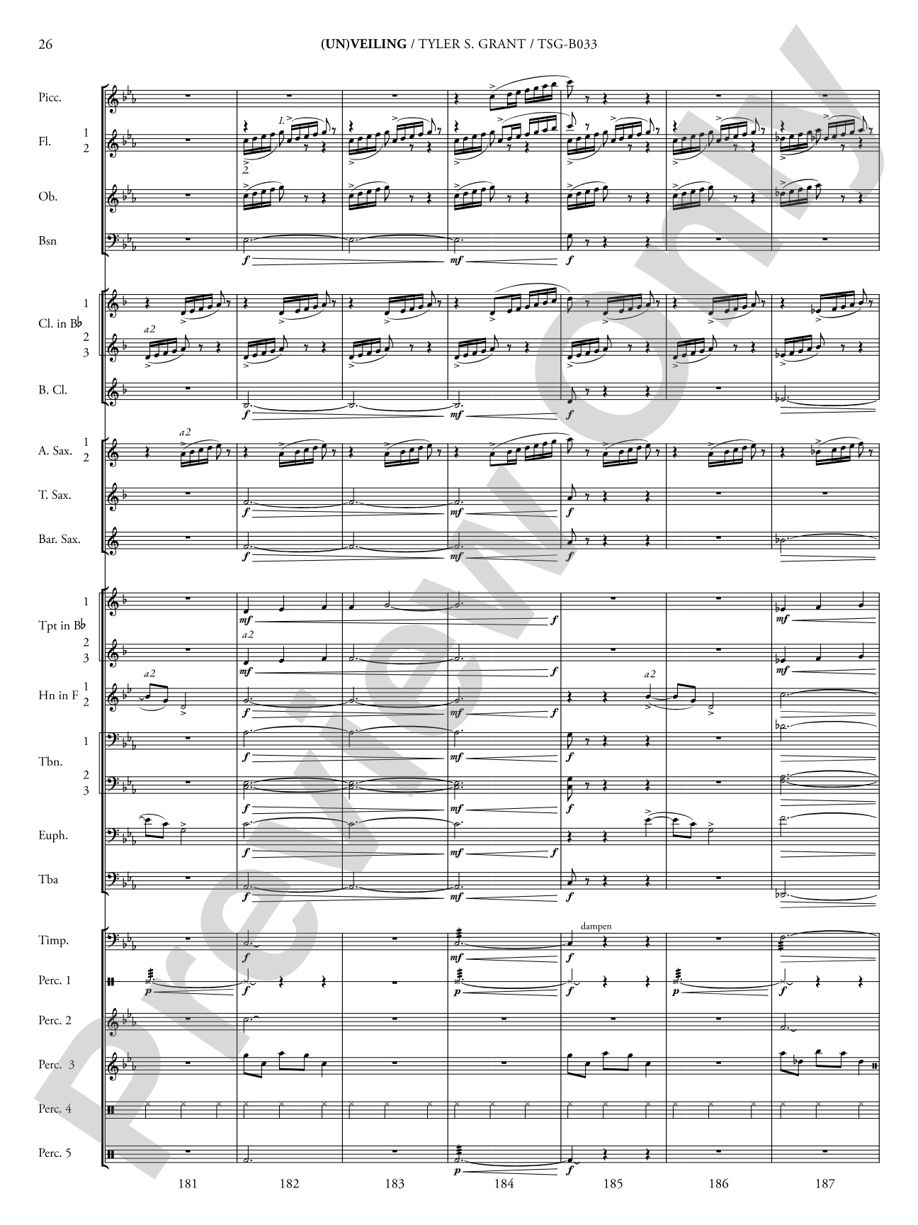 (Un)veiling: Concert Band Conductor Score & Parts