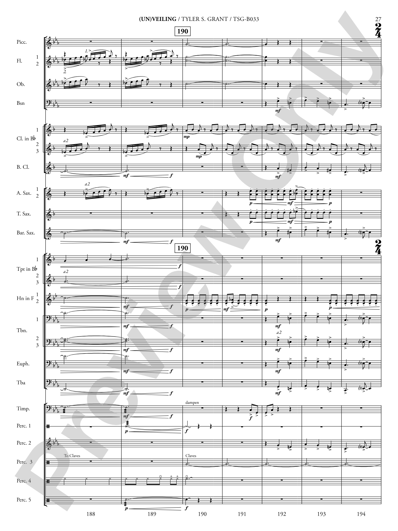 (Un)veiling: Concert Band Conductor Score & Parts