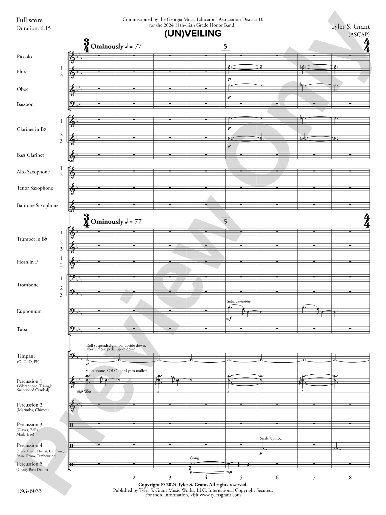 (Un)veiling: Concert Band Conductor Score & Parts