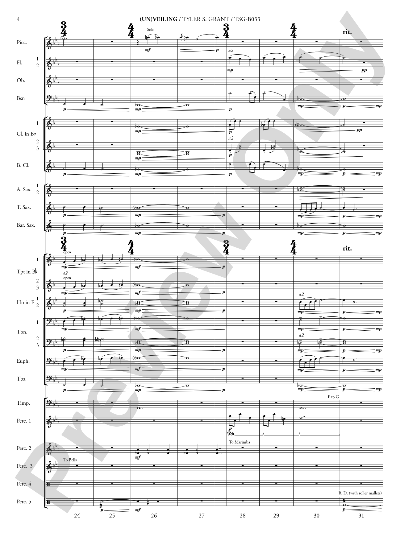 (Un)veiling: Concert Band Conductor Score & Parts