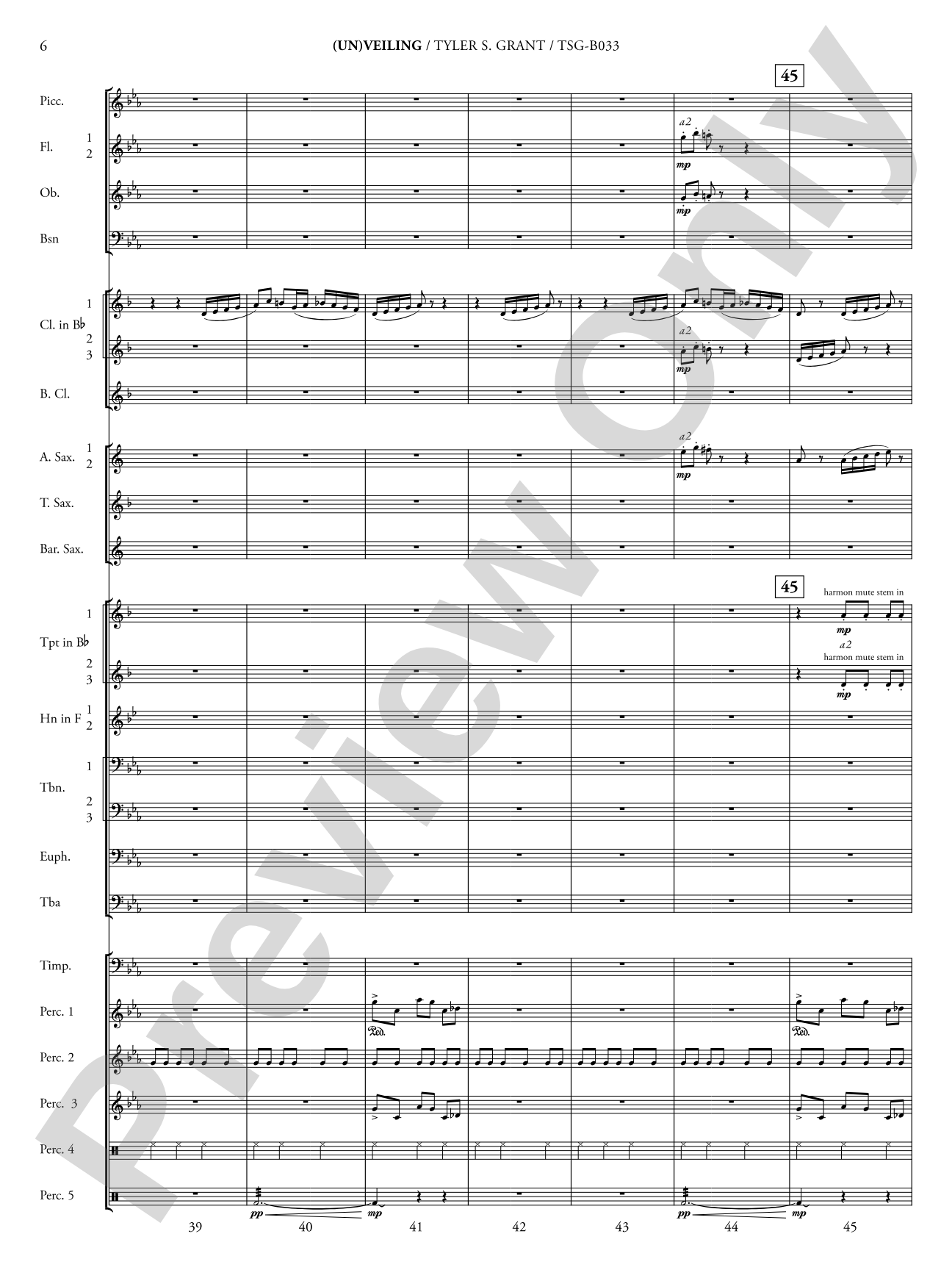 (Un)veiling: Concert Band Conductor Score & Parts