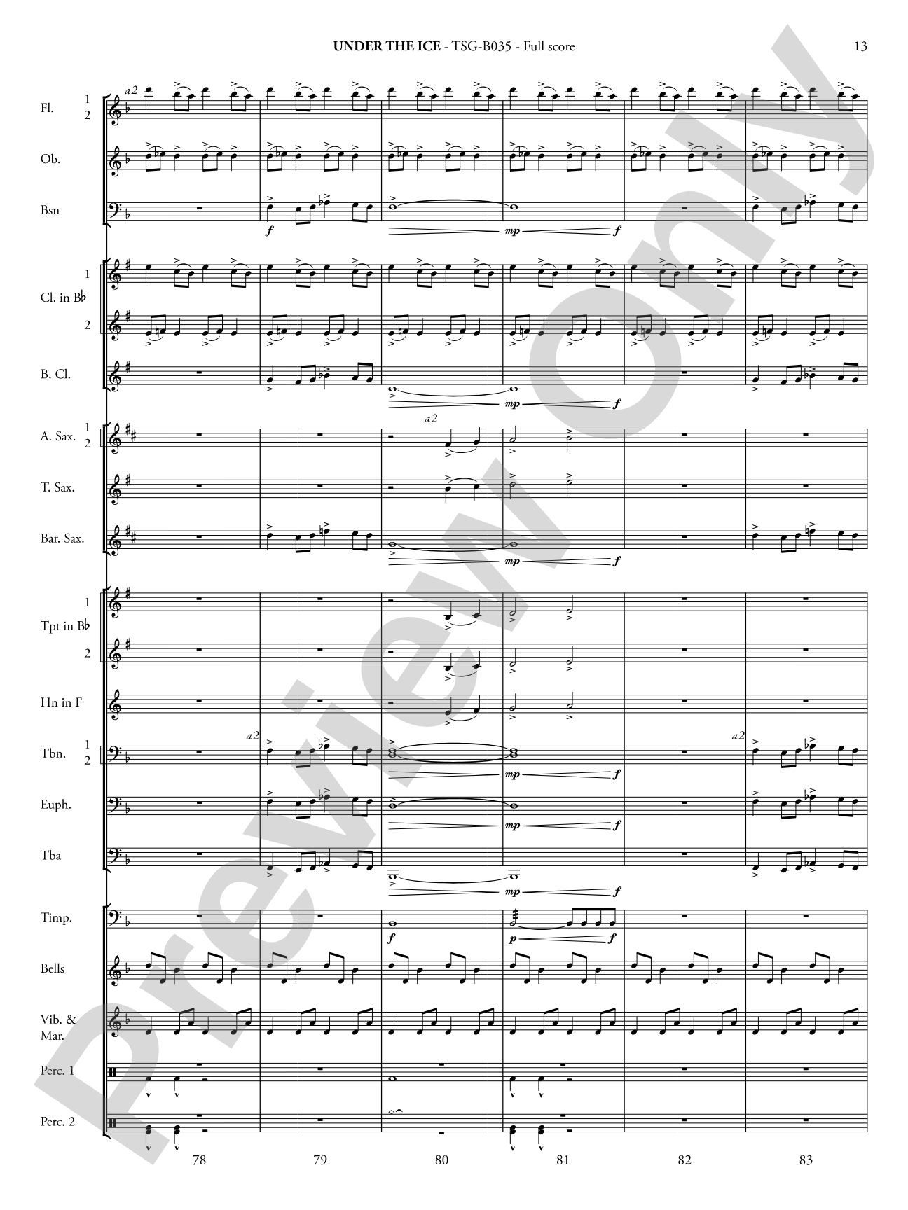 Under the Ice: Score