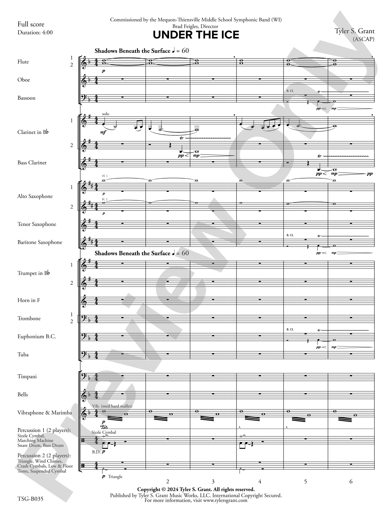 Under the Ice: Score