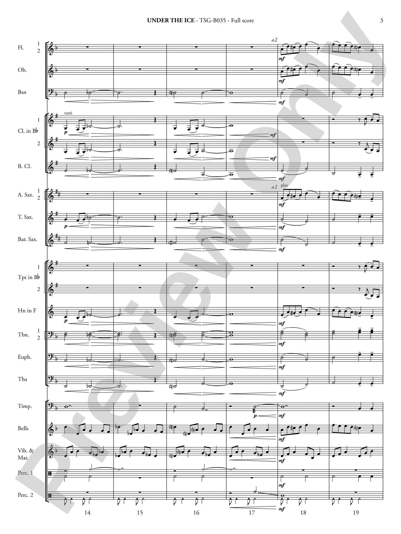 Under the Ice: Score