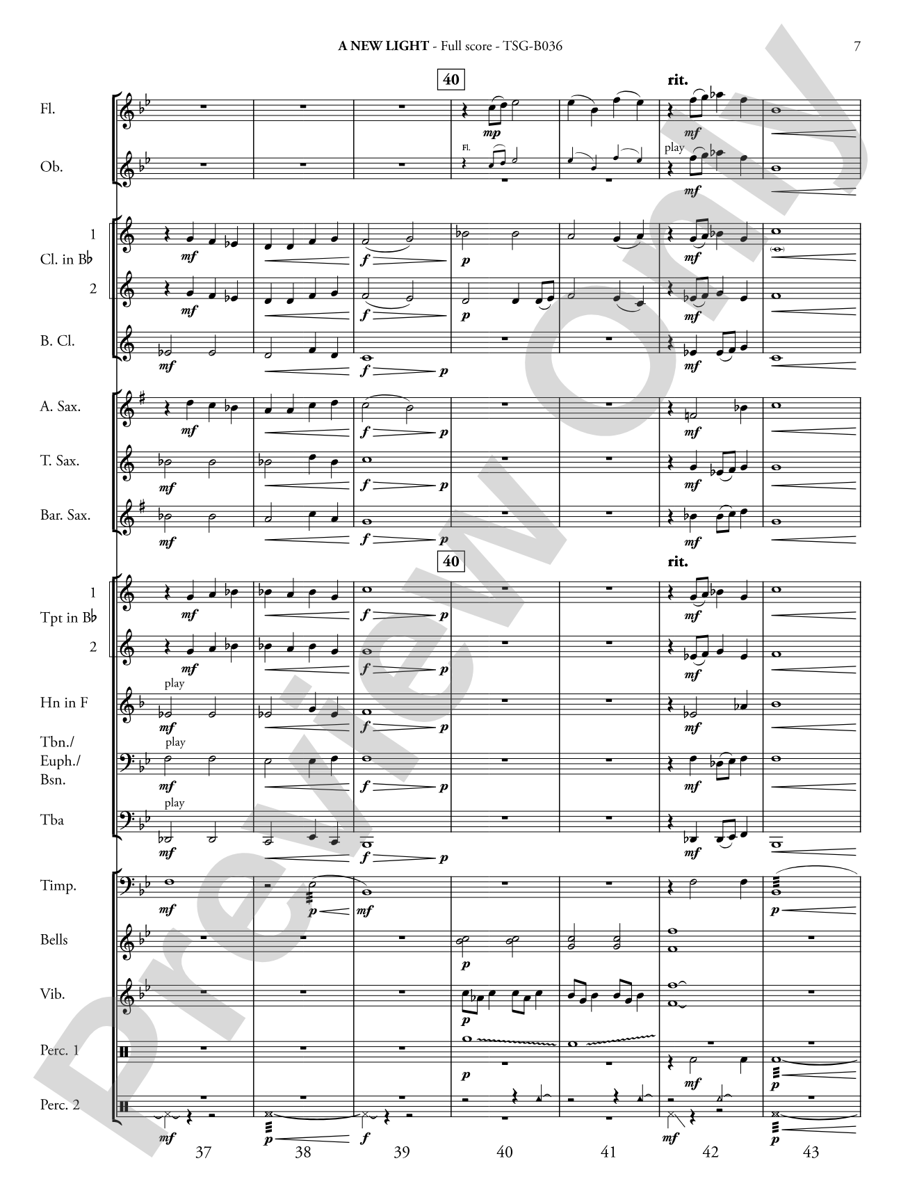 A New Light: Concert Band Conductor Score & Parts