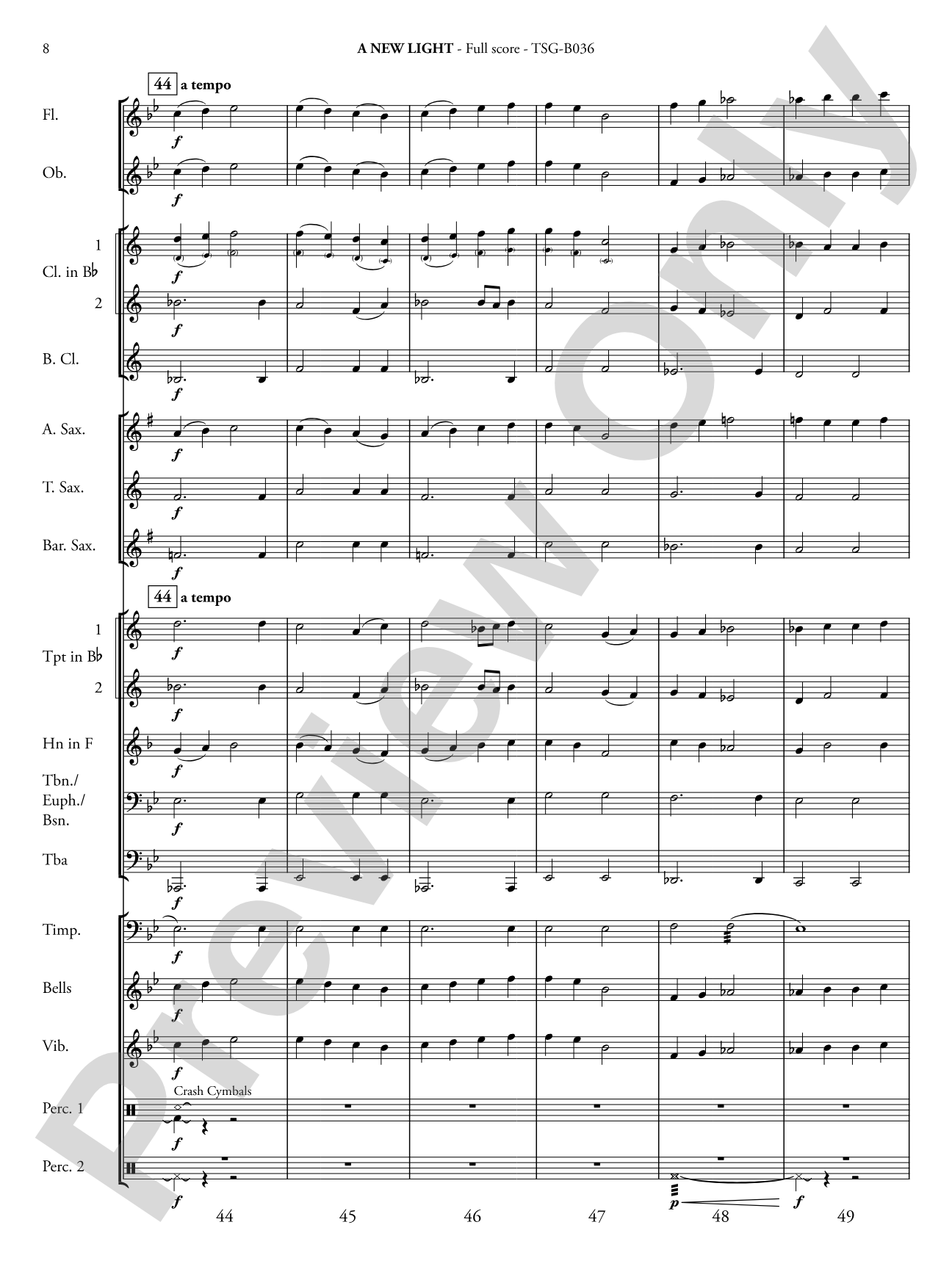 A New Light: Concert Band Conductor Score & Parts
