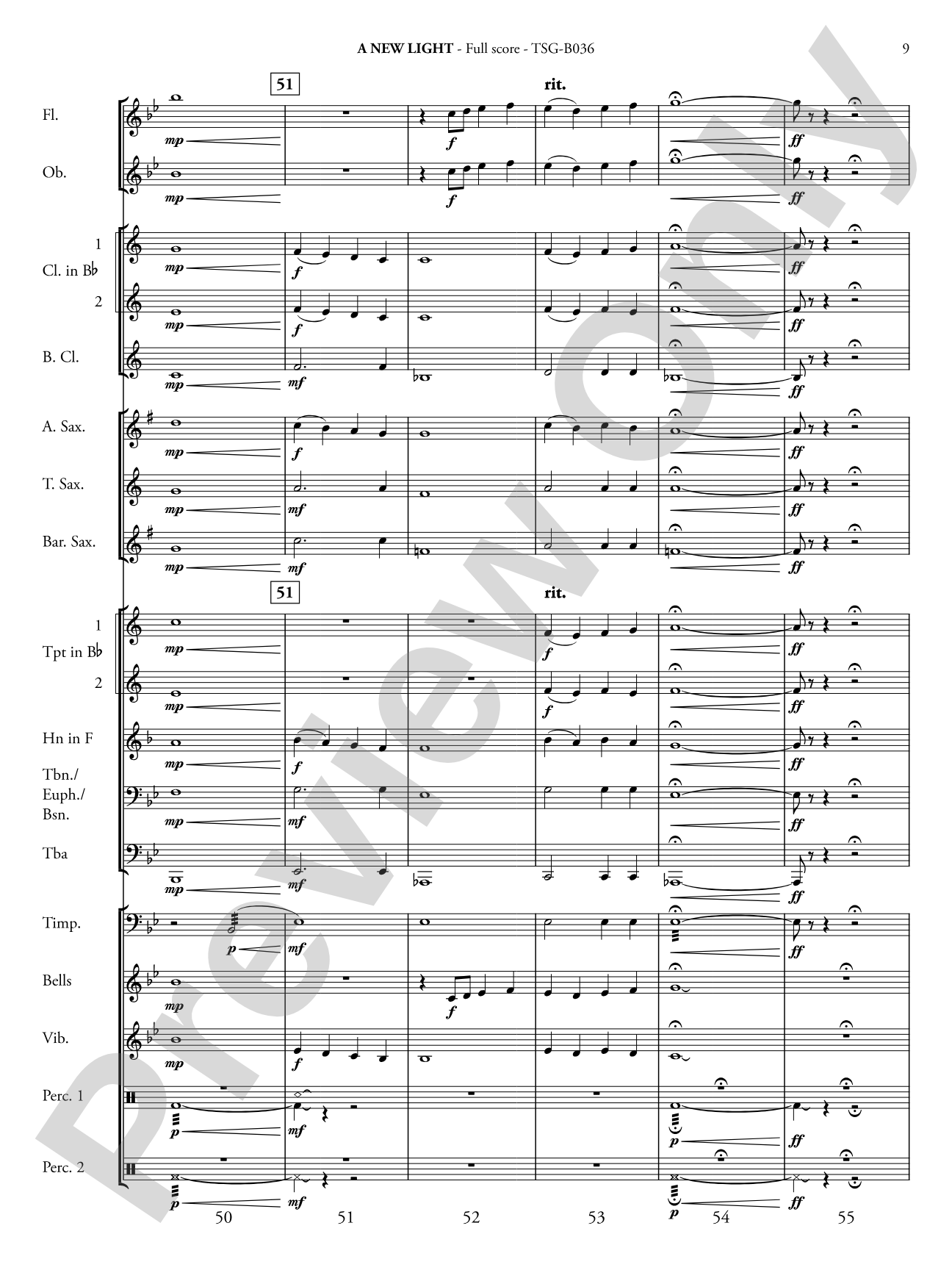 A New Light: Concert Band Conductor Score & Parts