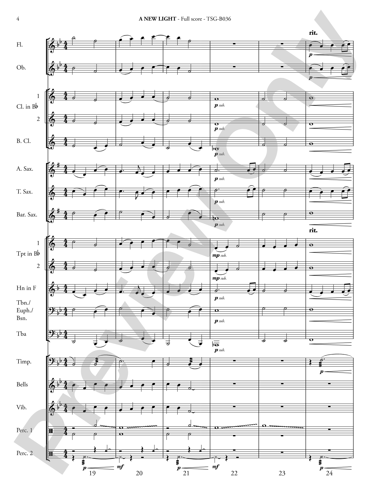 A New Light: Concert Band Conductor Score & Parts