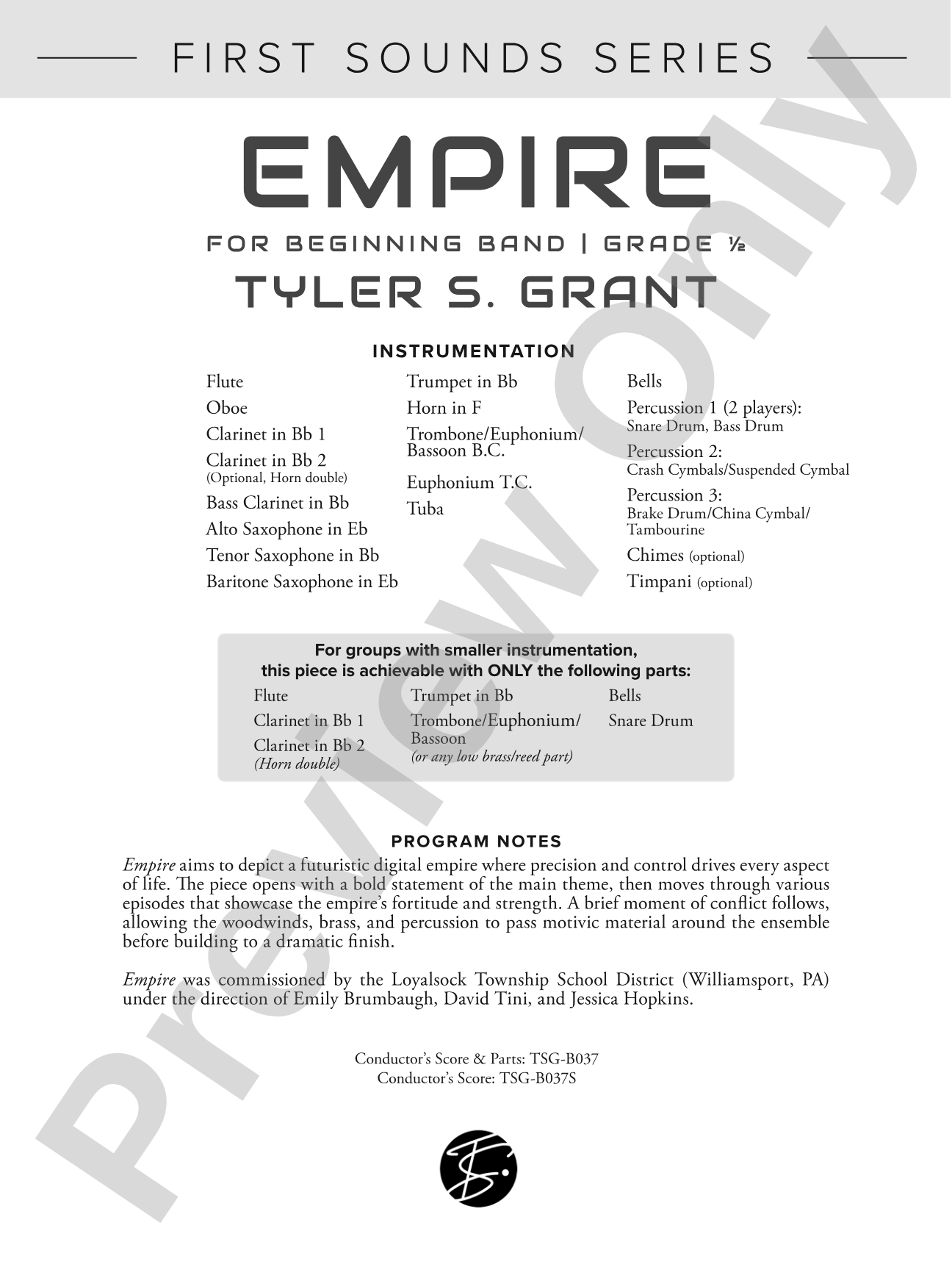 Empire: Concert Band Conductor Score & Parts