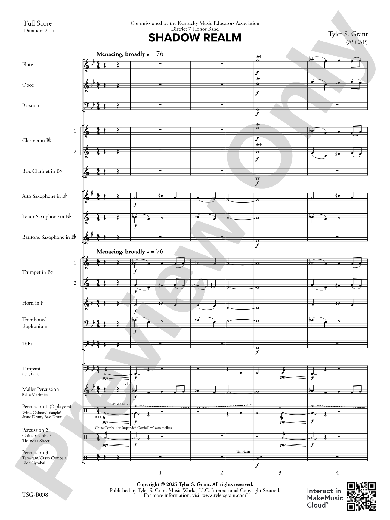Shadow Realm: Concert Band Conductor Score & Parts