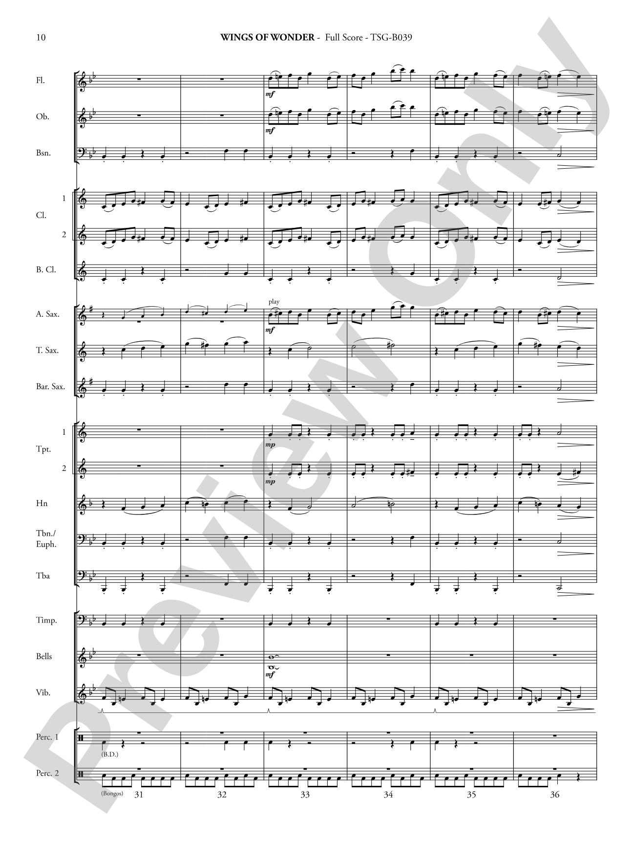 Wings of Wonder: Concert Band Conductor Score & Parts