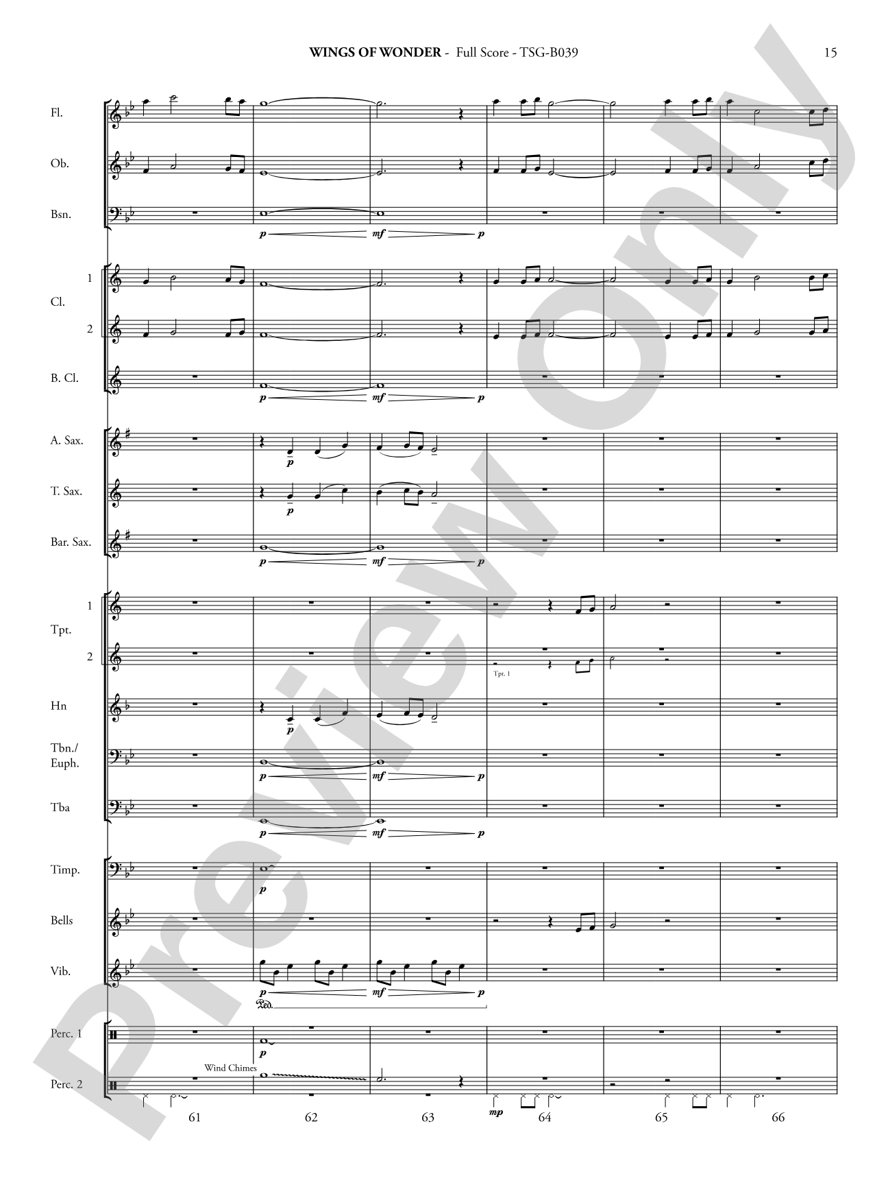 Wings of Wonder: Concert Band Conductor Score & Parts