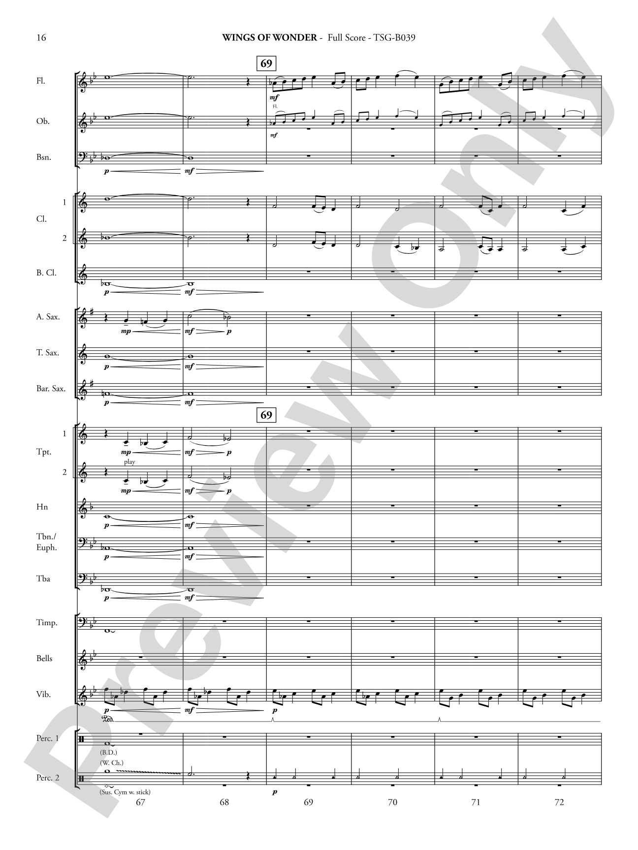 Wings of Wonder: Concert Band Conductor Score & Parts