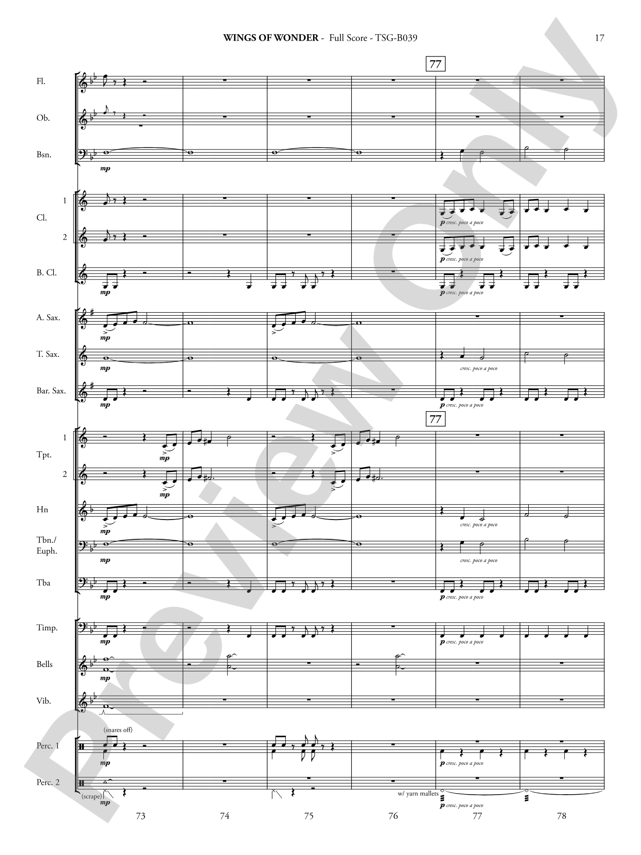 Wings of Wonder: Concert Band Conductor Score & Parts