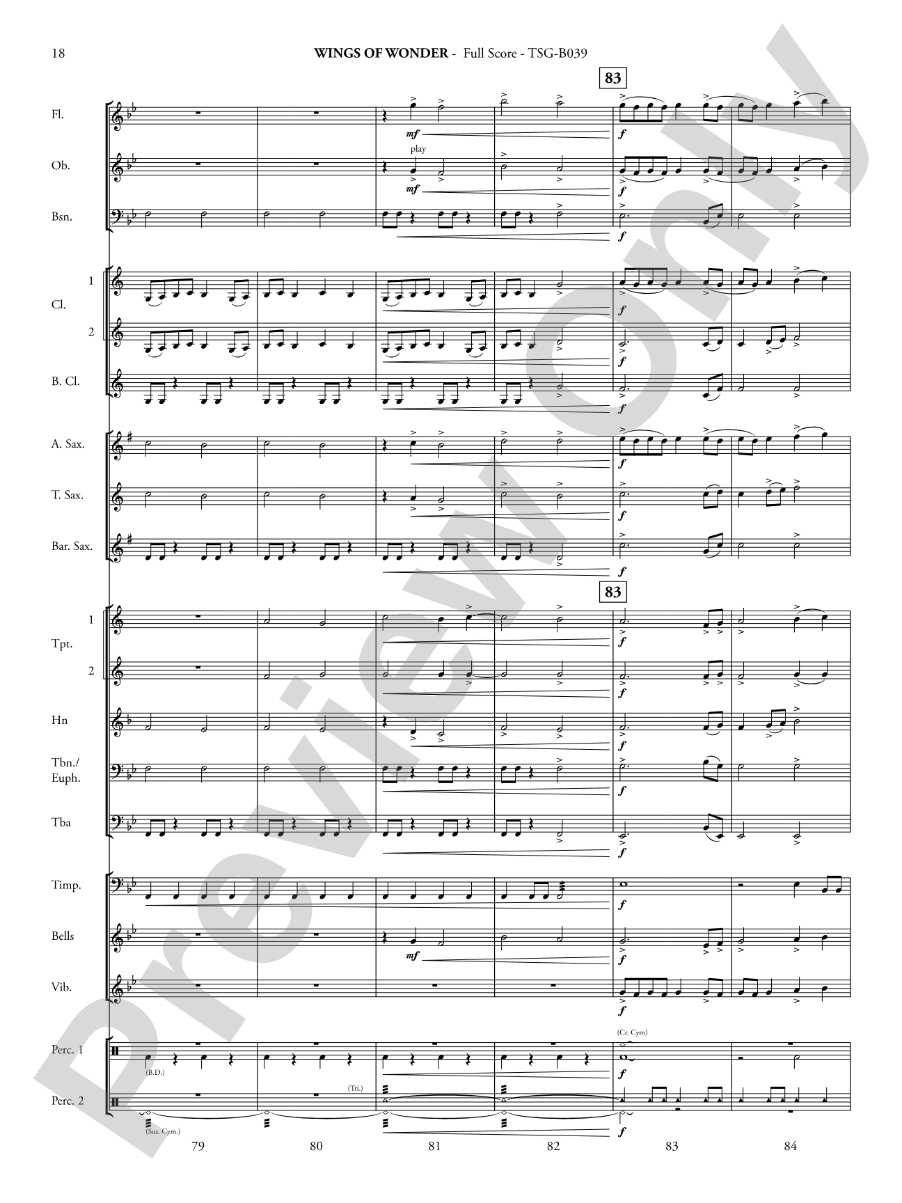 Wings of Wonder: Concert Band Conductor Score & Parts