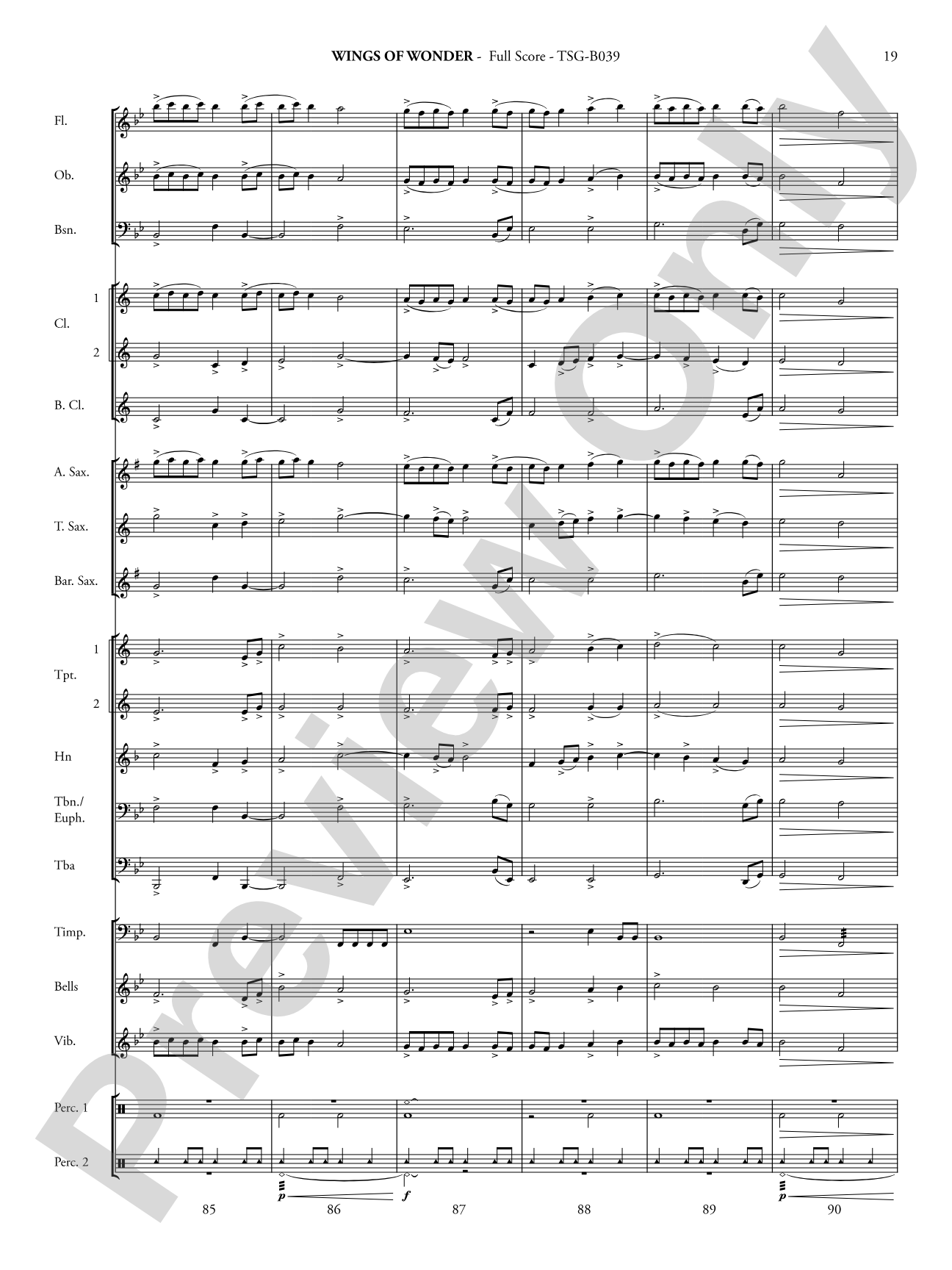 Wings of Wonder: Concert Band Conductor Score & Parts
