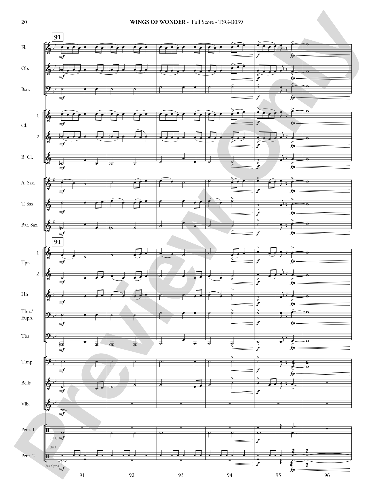 Wings of Wonder: Concert Band Conductor Score & Parts