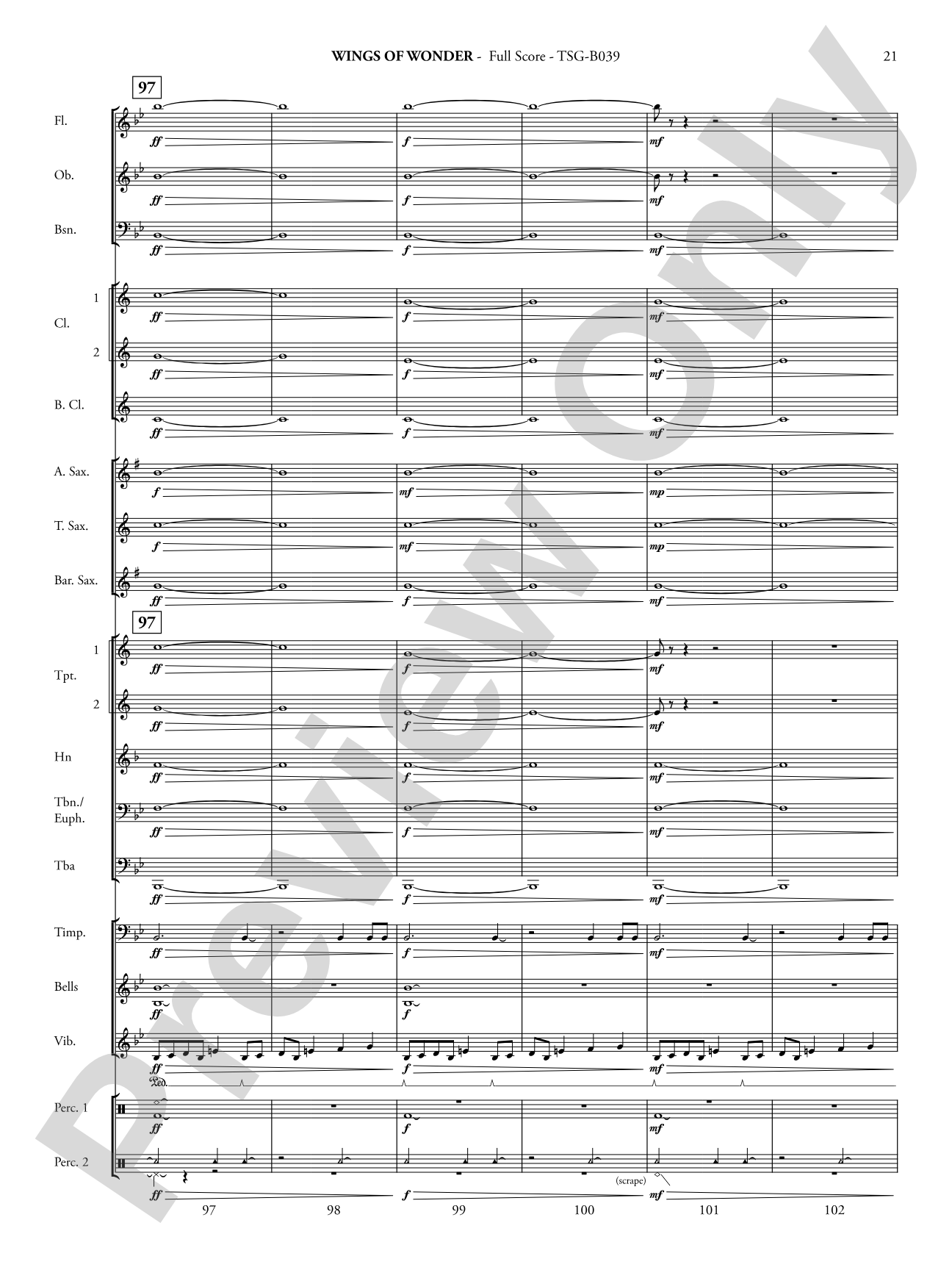 Wings of Wonder: Concert Band Conductor Score & Parts