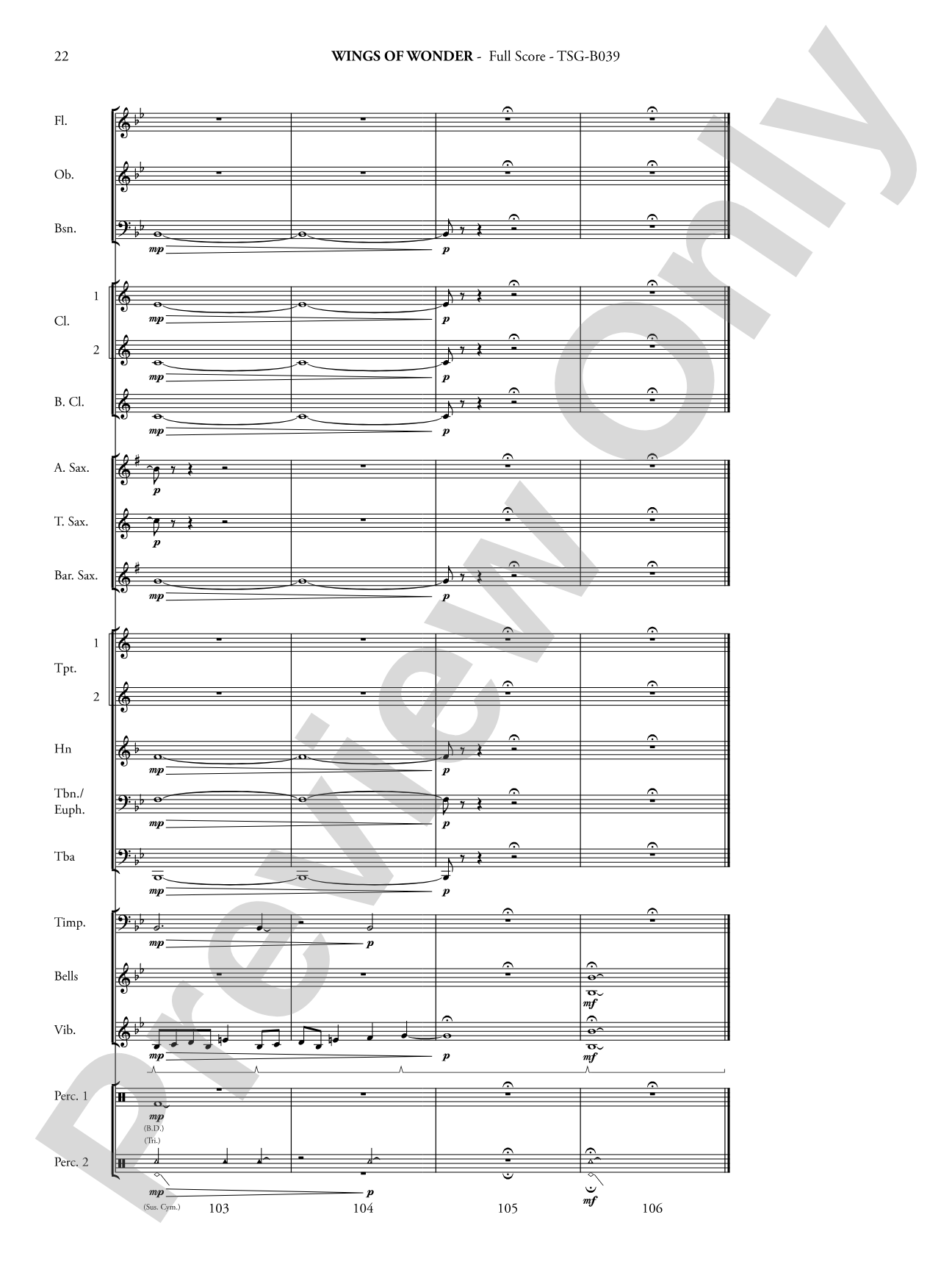 Wings of Wonder: Concert Band Conductor Score & Parts